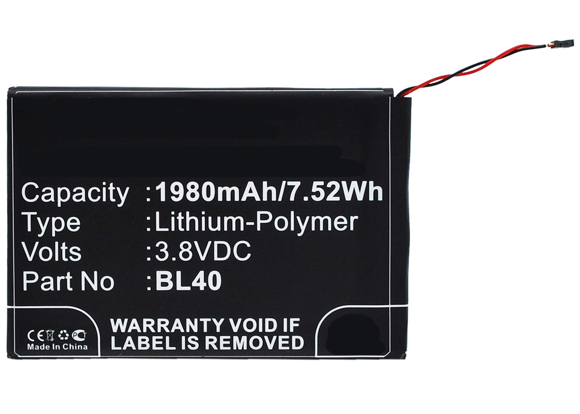 Synergy Digital High Capacity 1980mAh Li-Polymer Battery for Motorola Moto E Global - Replacement for BL40 Battery | Perfect for Travel, Business & Everyday Use