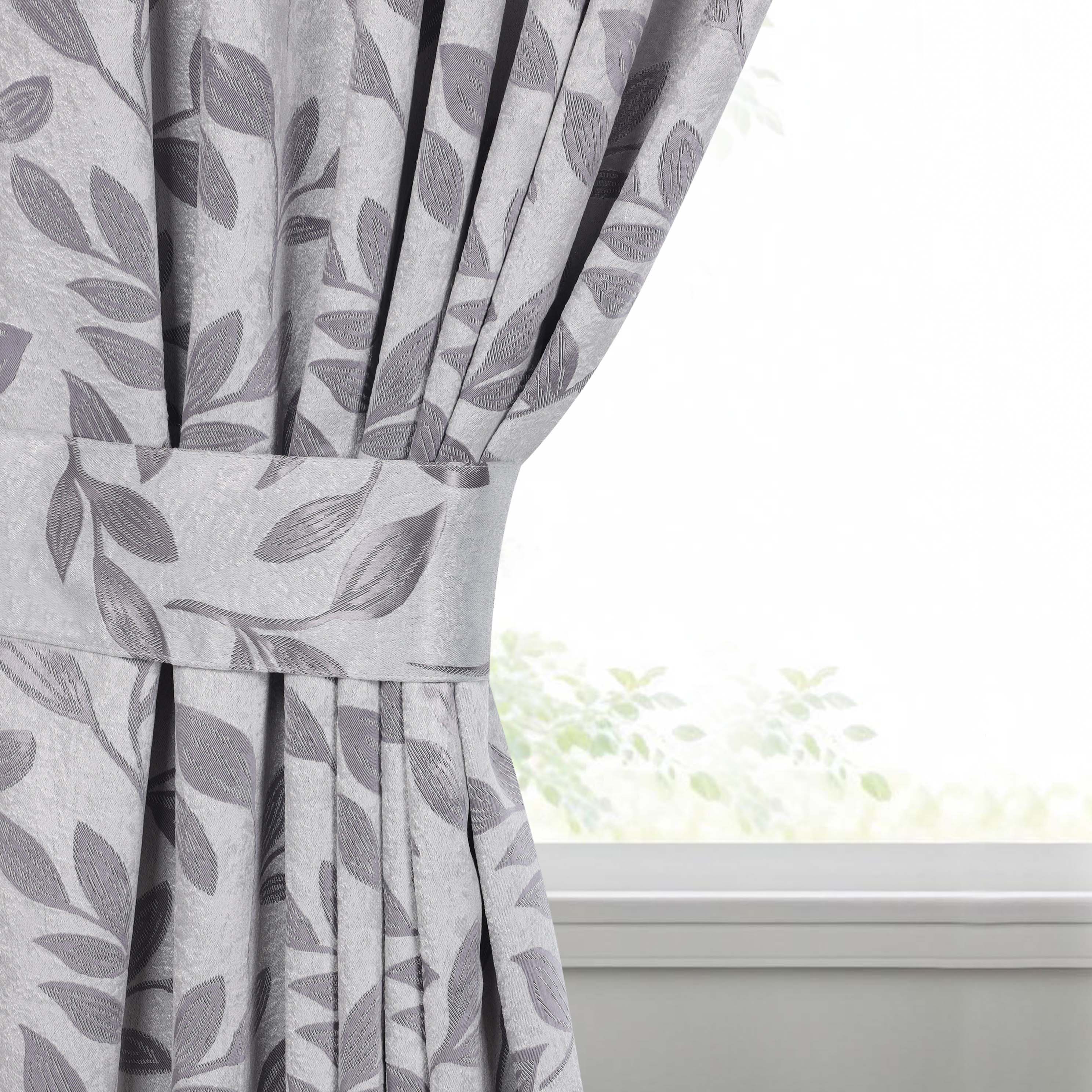 Blackout Curtains for Bedroom - Set of 2 Panels, 100% Room Darkening Thermal Insulated Drapes with Leaves Pattern - Perfect for Nursery, Home Theater & Light Sleepers
