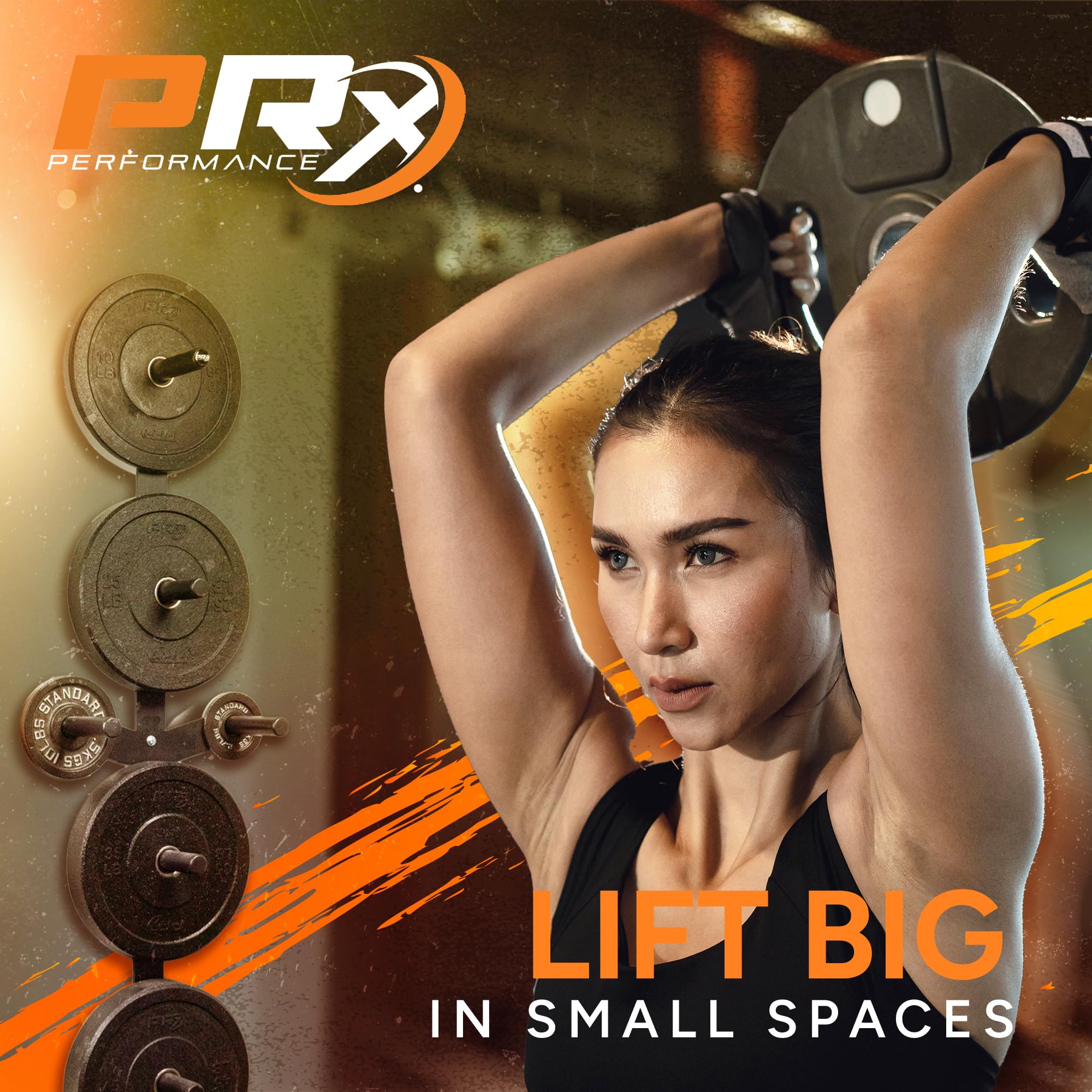 PRx Performance Vertical Bumper Plate Holder - 3-Peg or 4-Peg Wall Mounted Weight Plate Storage Rack for 2-Inch Olympic Barbell Plates | Perfect for Home Gym, Commercial Fitness Center & Garage Workout Space