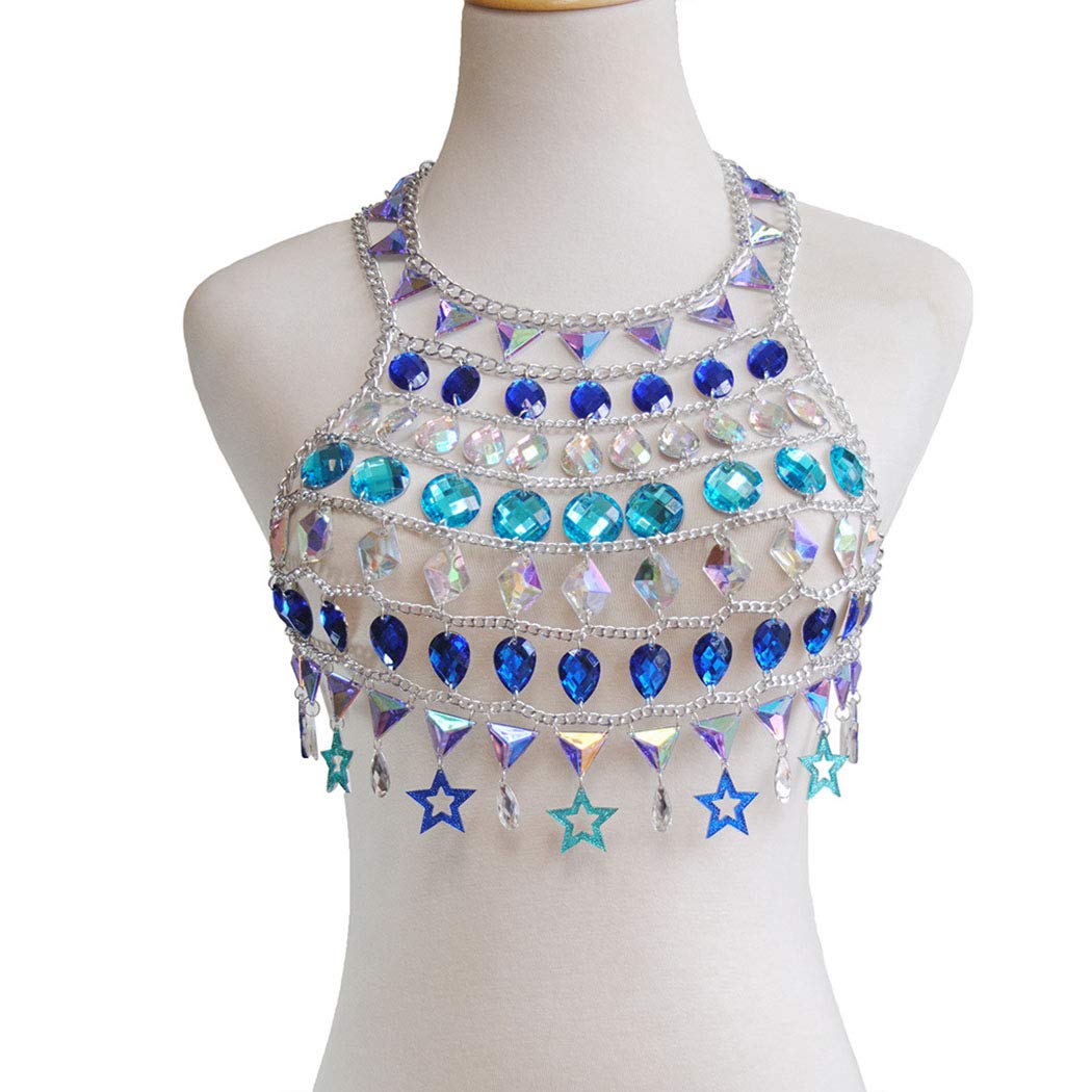 CanB Rhinestone Body Chain - Boho Crystal Belly Chain for Women & Girls - Waist Jewelry for Festival, Rave, Beach & Party Outfits