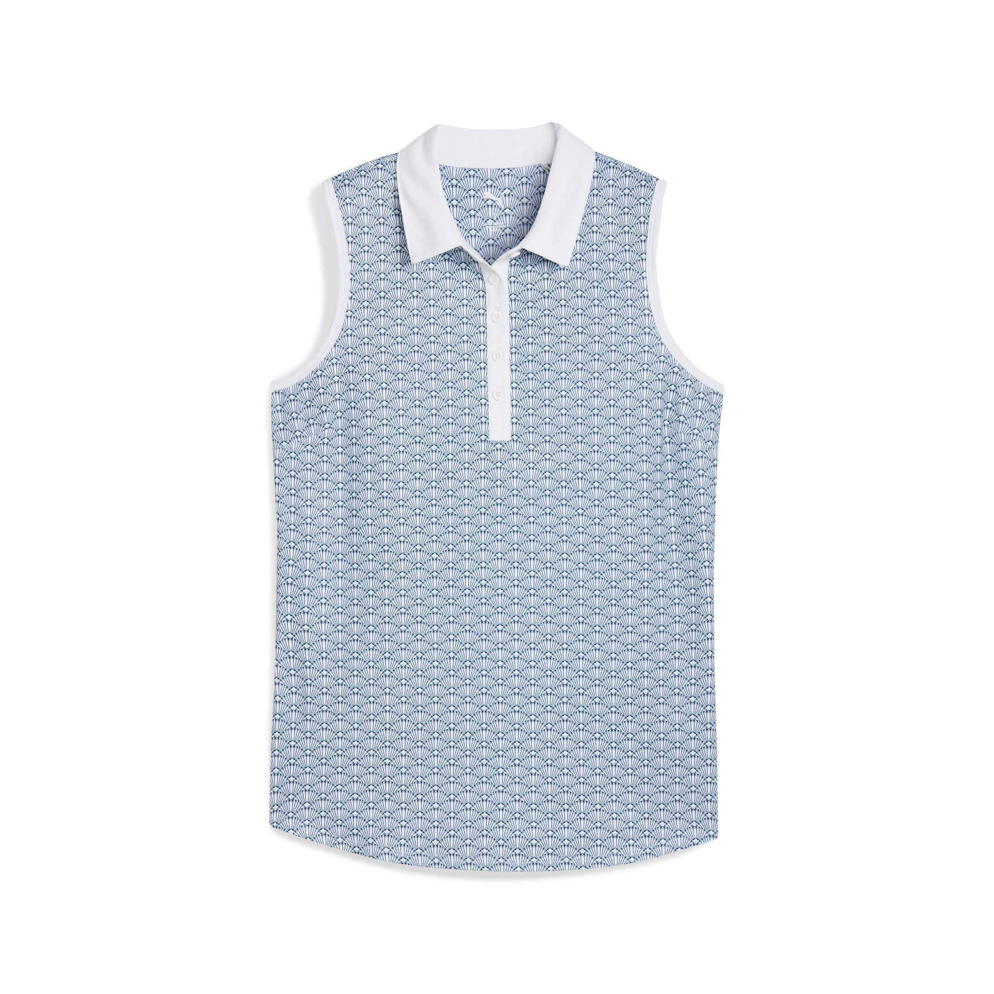 Women's CLOUDSPUN Scallop Sleeveless Golf Polo Shirt - Breathable Moisture-Wicking Performance Top for Golf, Tennis & Outdoor Activities