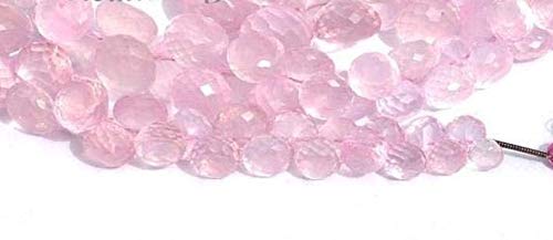 AAA+ Natural Pink Rose Quartz Onion Briolettes | 9mm Faceted Beads 6-Inch Strand (165 Carats) | Semi-Precious Gemstone Beads for Jewelry Making - Perfect for Necklaces, Bracelets & DIY Craft Projects