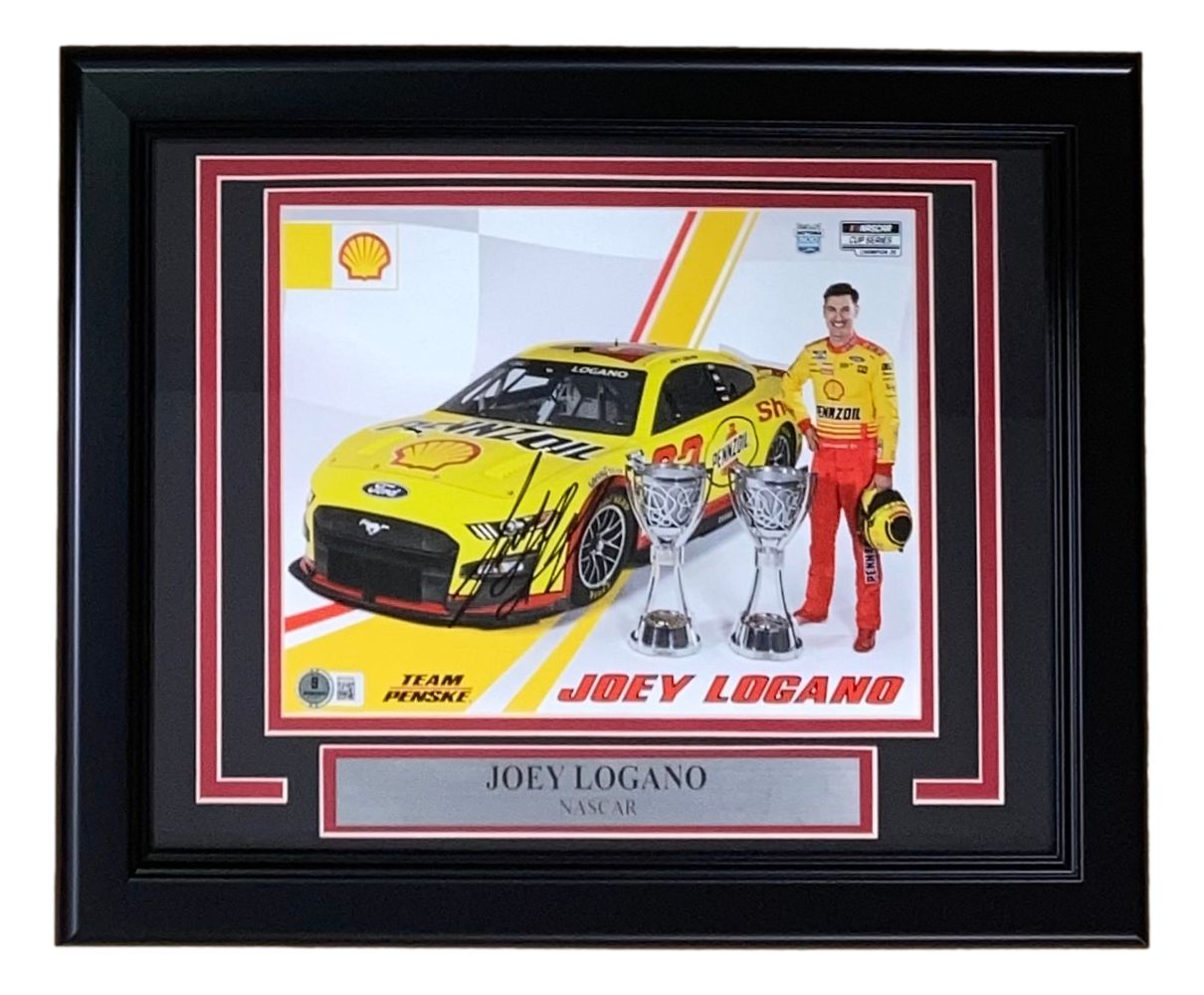 Authentic Joey Logano Autographed Framed 8x10 NASCAR Photo - Collectible Memorabilia for Racing Fans, Perfect for Home or Office Sports Decor