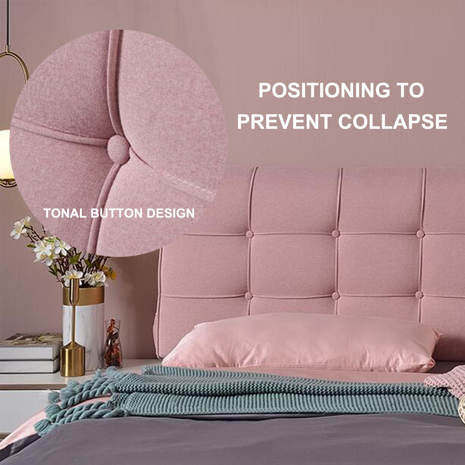 King Size Headboard Cushion with Removable Cover - Wedge Pillow for Bed Rest, Lumbar Support & Backrest - 63
