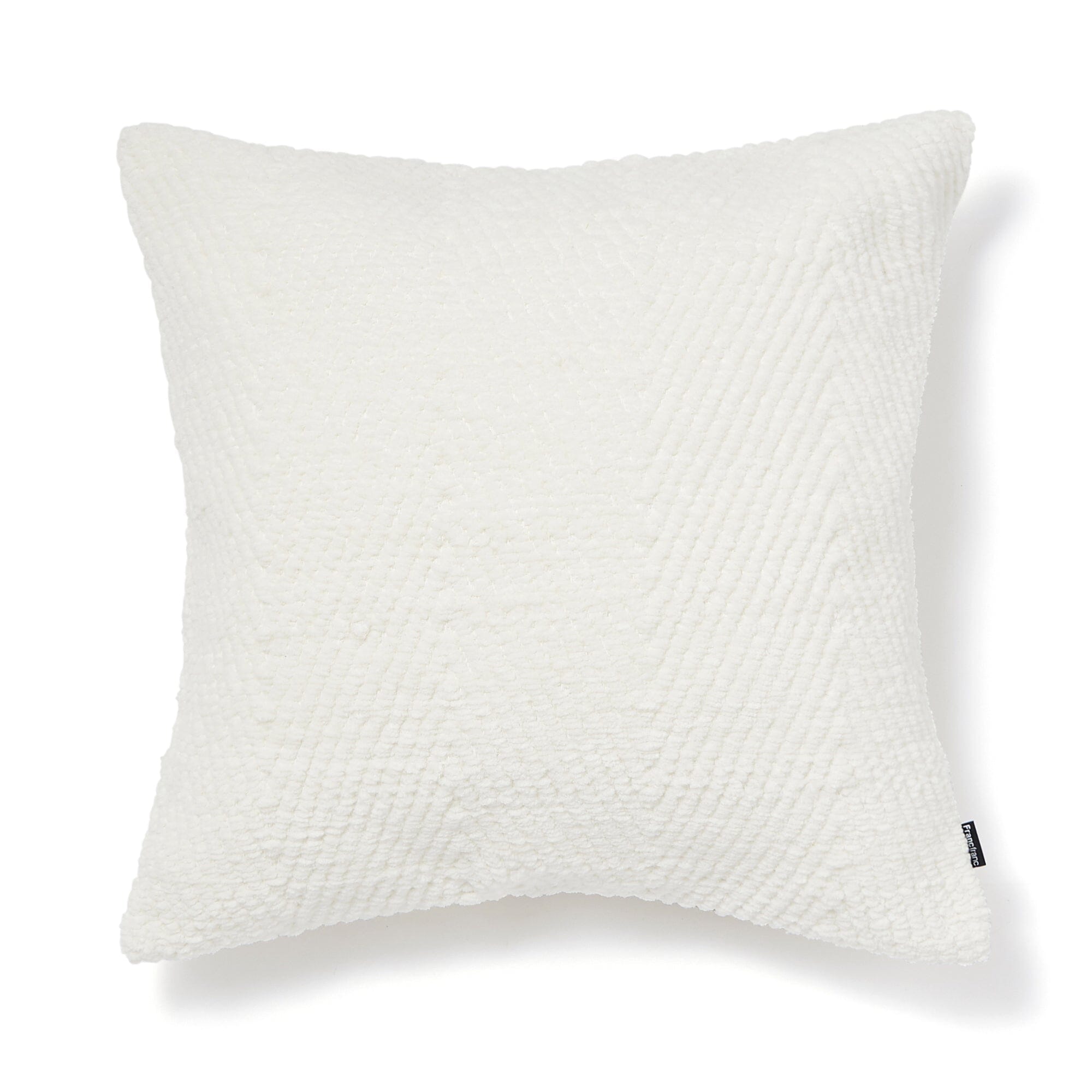 Soft Chenille Cushion Cover 18x18 Inches - Ivory Velvet Pillow Case for Sofa, Bed, Chair - Cozy Home Decor for Living Room & Bedroom