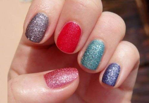 Vizo 12-Piece Glitter Nail Art Kit with Pink Chunky Glitter - DIY Nail Decoration for Manicure, Pedicure & Party Nail Designs
