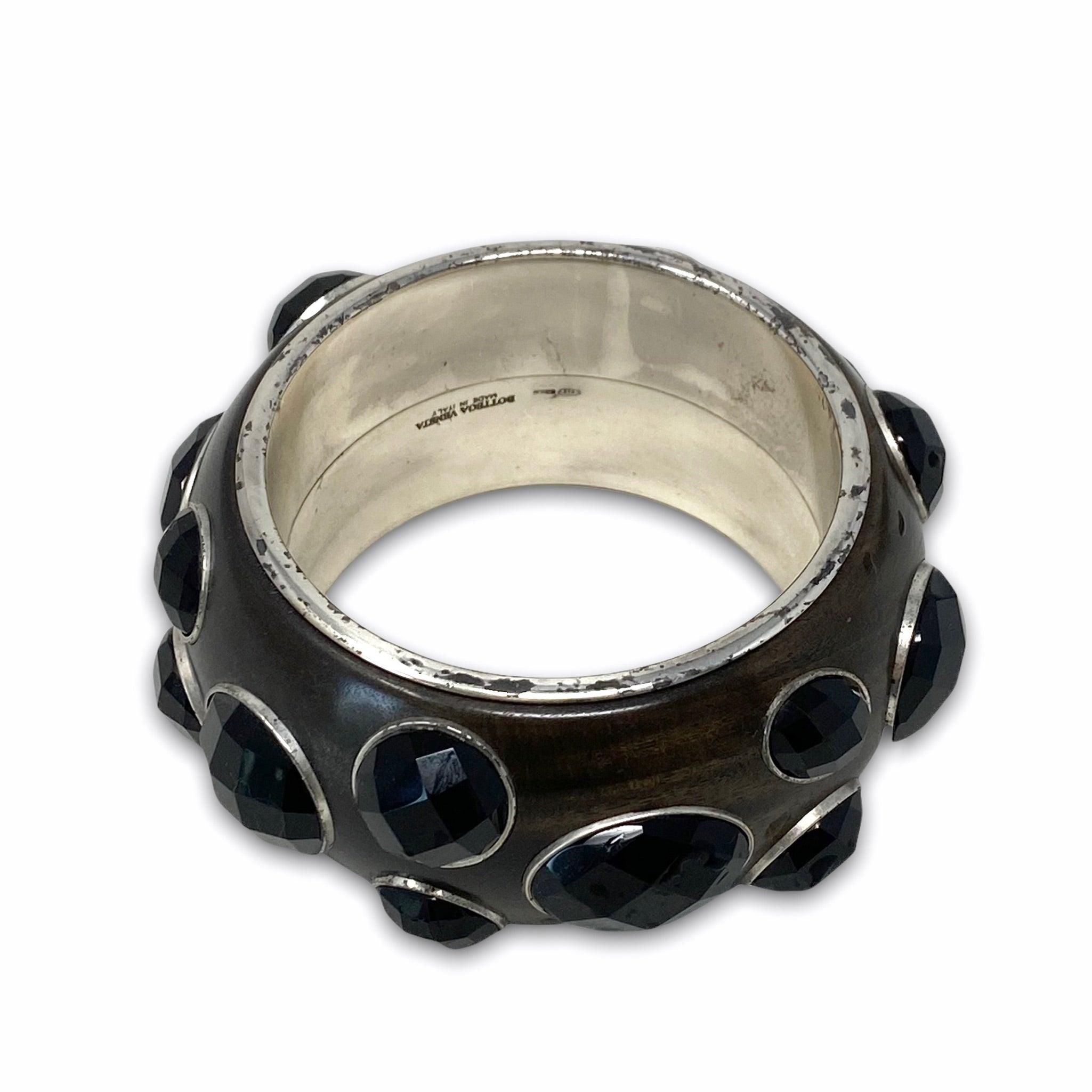 Bottega Veneta Wood Sterling Silver Bangles - Luxury Handmade Bracelets for Women, Perfect for Weddings, Parties & Everyday Elegance