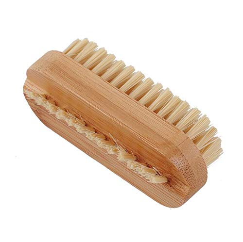 WOIWO Double-sided Bamboo Nail Brush with Pig Bristle - Perfect for Manicures & Pedicures