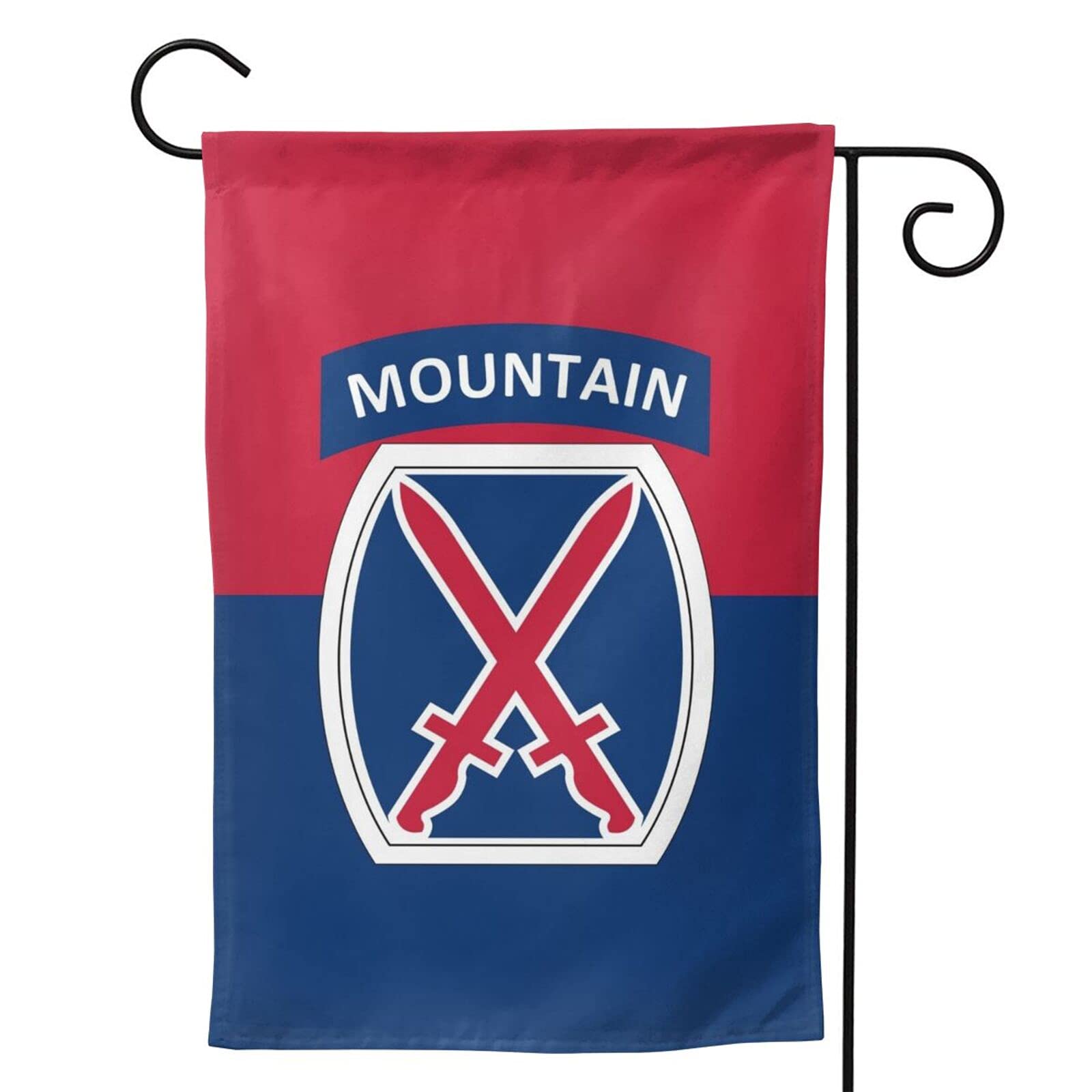 10th Mountain Division Double-Sided Garden Flag 28x40 Inch - Patriotic Courtyard Welcome Decoration for Outdoor Farmhouse, Yard & Military Family Display