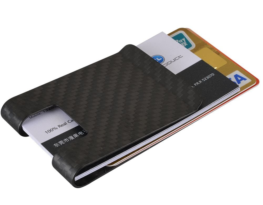 Premium Carbon Fiber Money Clip Wallet with RFID Protection - Slim Business Card & Credit Card Holder for Men (X-Large 3.5
