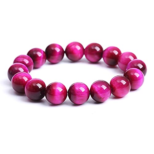 Natural Rose Red Tiger Eye Stone Bracelet