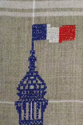 Eiffel Tower Cross Stitch Tea Towel Kit - DIY Embroidery Kit for Beginners, Paris Themed Kitchen Decor, French Gift Idea for Home & Party Use