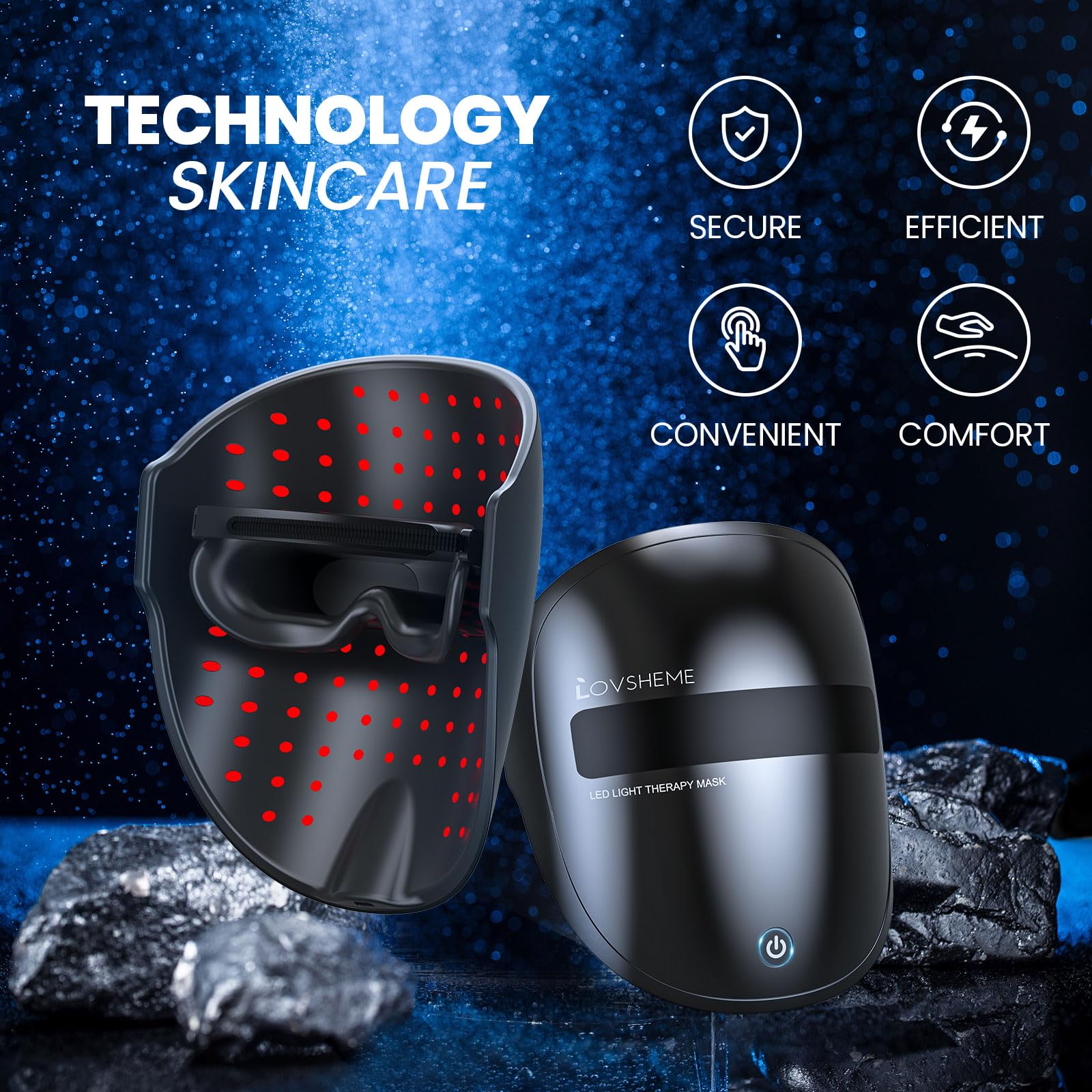 7-Color LED Face Mask Light Therapy for Acne & Wrinkles - At-Home Skincare Treatment for Mild to Moderate Acne, Anti-Aging Facial Care - Perfect for Daily Skin Rejuvenation & Spa Night Self-Care Routine