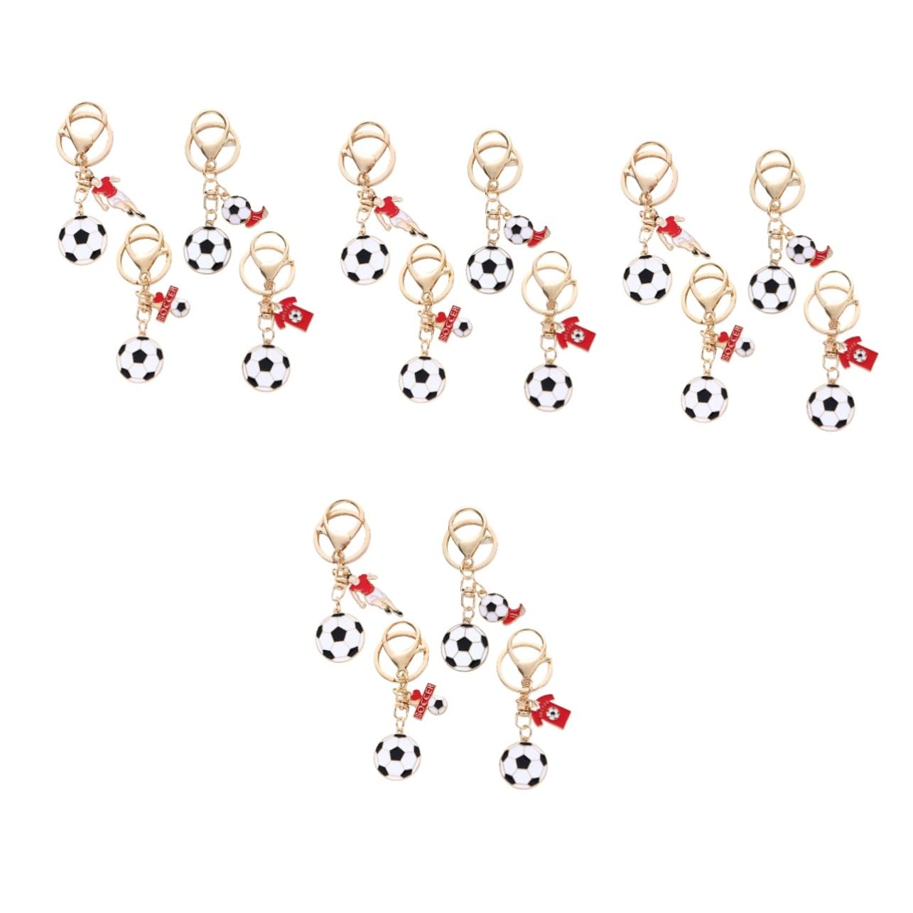 Yardwe 16 Pcs Football Keychain Set - Zinc Alloy Sports Key Rings for Men & Women - Perfect for Football Fans, Gifts, and Team Spirit Accessories - Use for Keys, Bags, Backpacks, and Sports Gear
