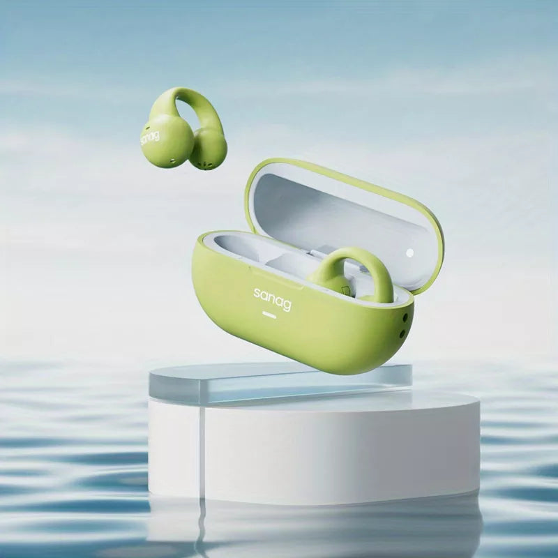 Sanag Z36S Wireless Bluetooth Headphones with Ear Clip - Open Ear Air Conduction for Running, Cycling & Workouts - Sweatproof & Lightweight Sports Headset