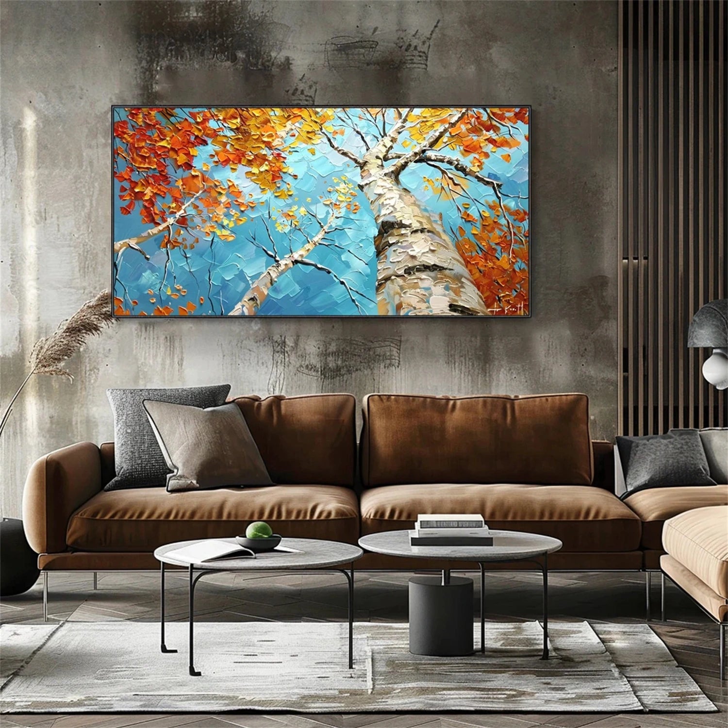Beautiful Flower and Tree Painting #FT151 - Handmade Canvas Art for Home Decor, Living Room, Bedroom & Office Wall