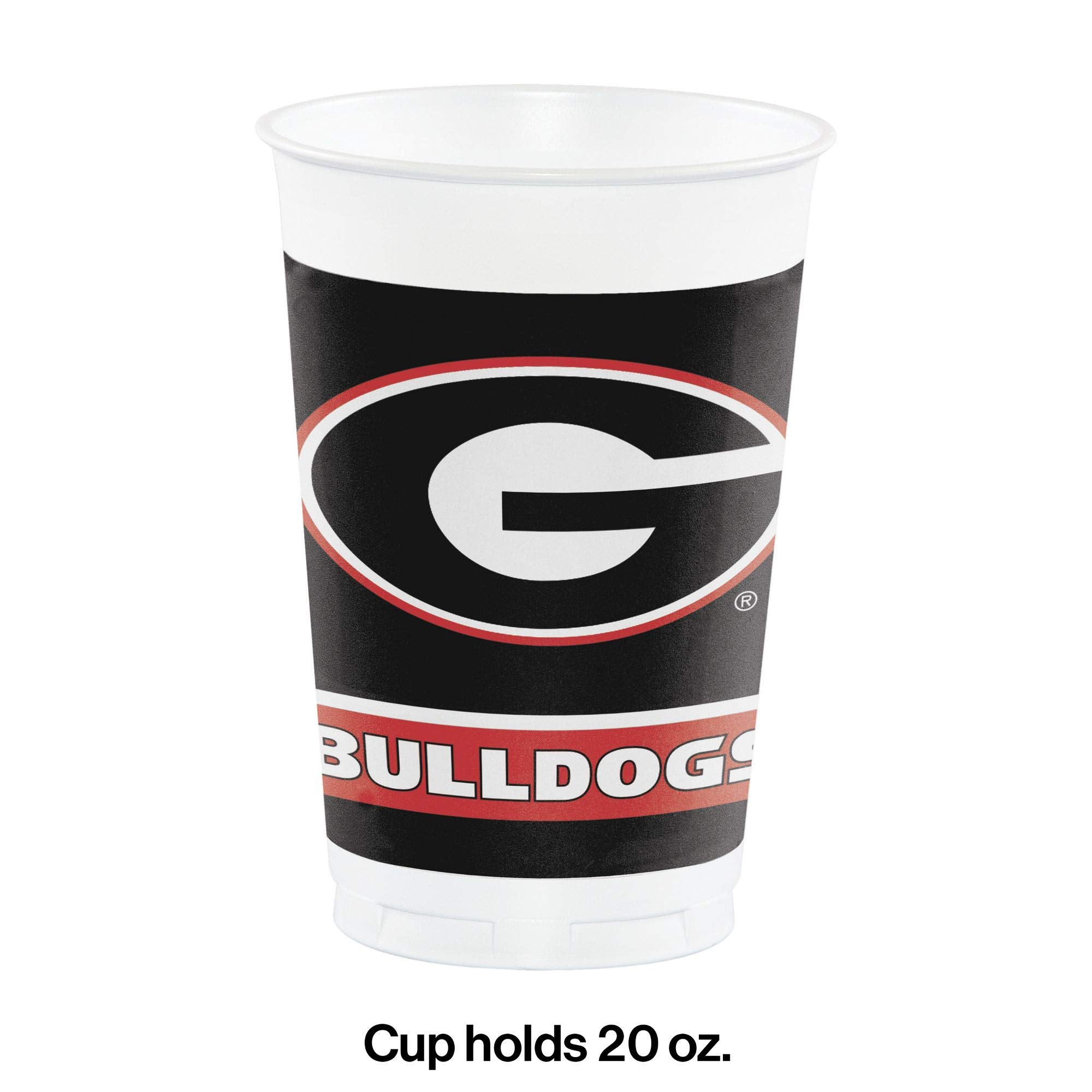 Club Pack of 96 Black and Red Bulldog Printed Party Cups - 5 Inch Disposable Plastic Cups for Beer, Cocktails & College Parties | Perfect for Tailgating, BBQs & Game Day Gatherings