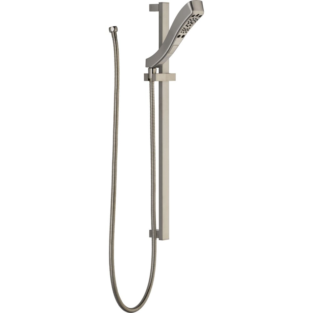 Delta Faucet 4-Spray H2Okinetic Slide Bar Handheld Shower Head with Hose - Brushed Nickel, Adjustable Shower System, Detachable Shower Head for Bathroom & Spa - Model 51552-SS