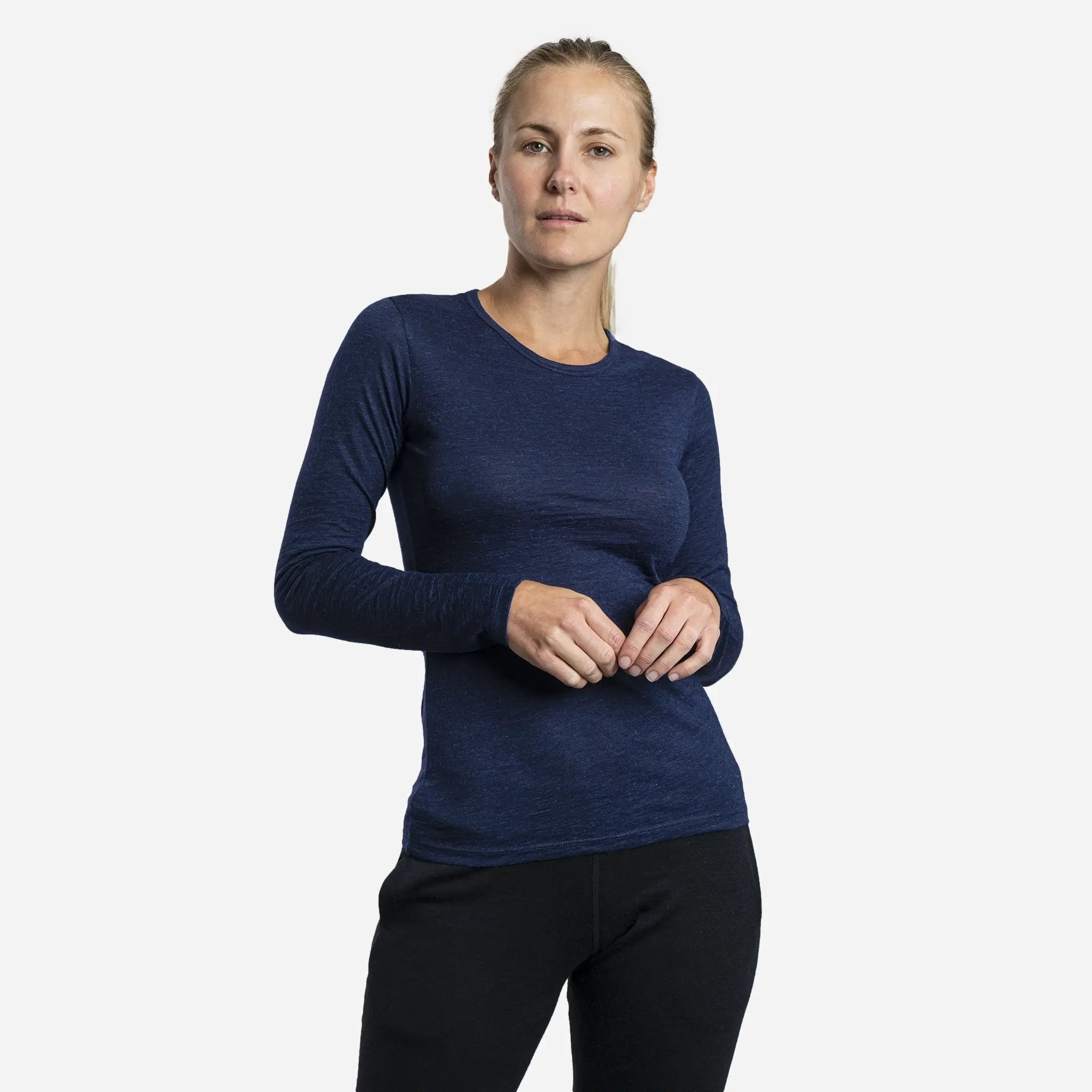 Ultralight Women's Alpaca Wool Long Sleeve T-Shirt - 160 GSM Soft & Warm Base Layer for Winter Hiking, Yoga & Casual Wear
