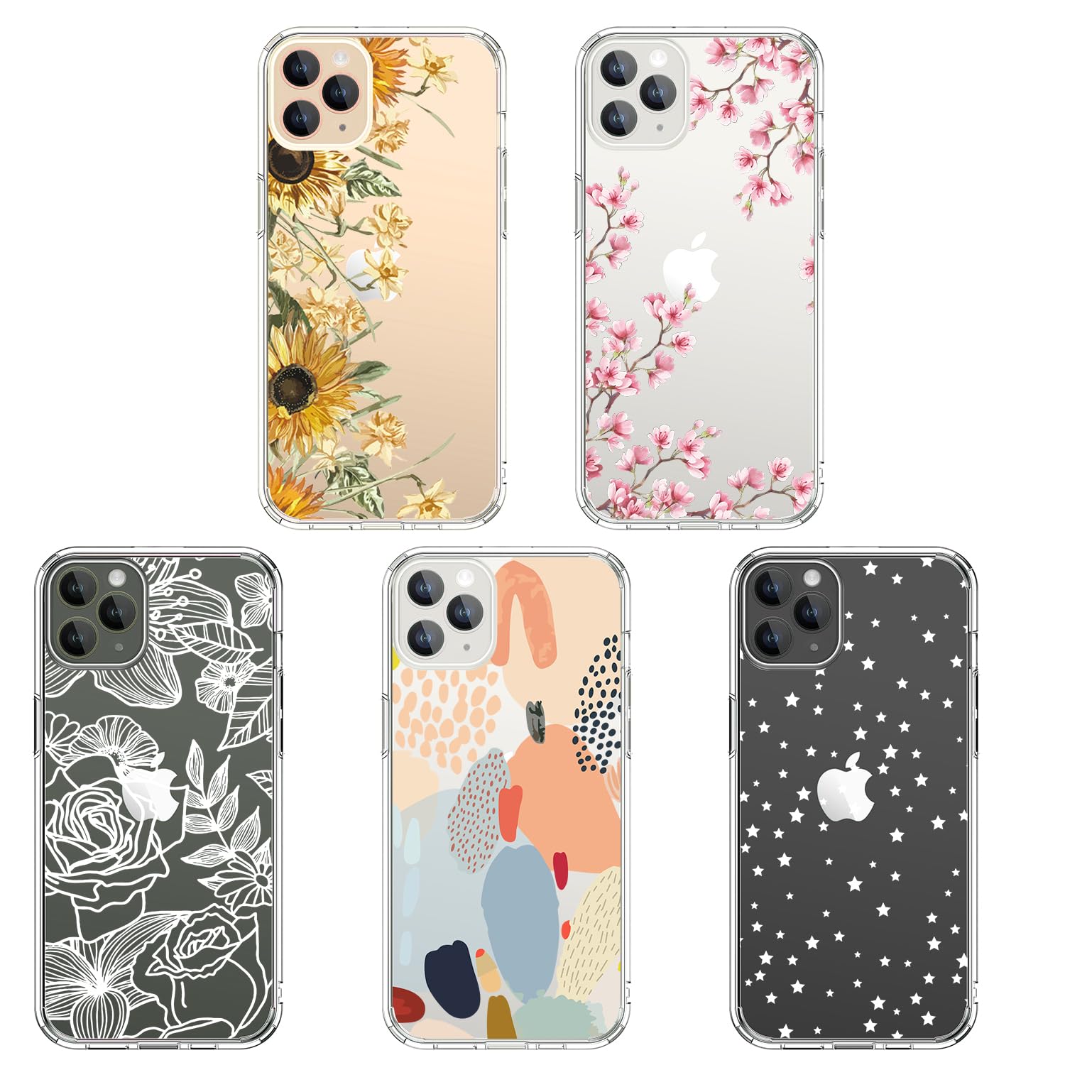 **ICEDIO Clear TPU iPhone 11 Pro Max Case with Screen Protector - Slim Fit Protective Cover for Women, Fashionable Blooming Sunflowers Design - Perfect for Everyday Use, Work & Travel (6.5