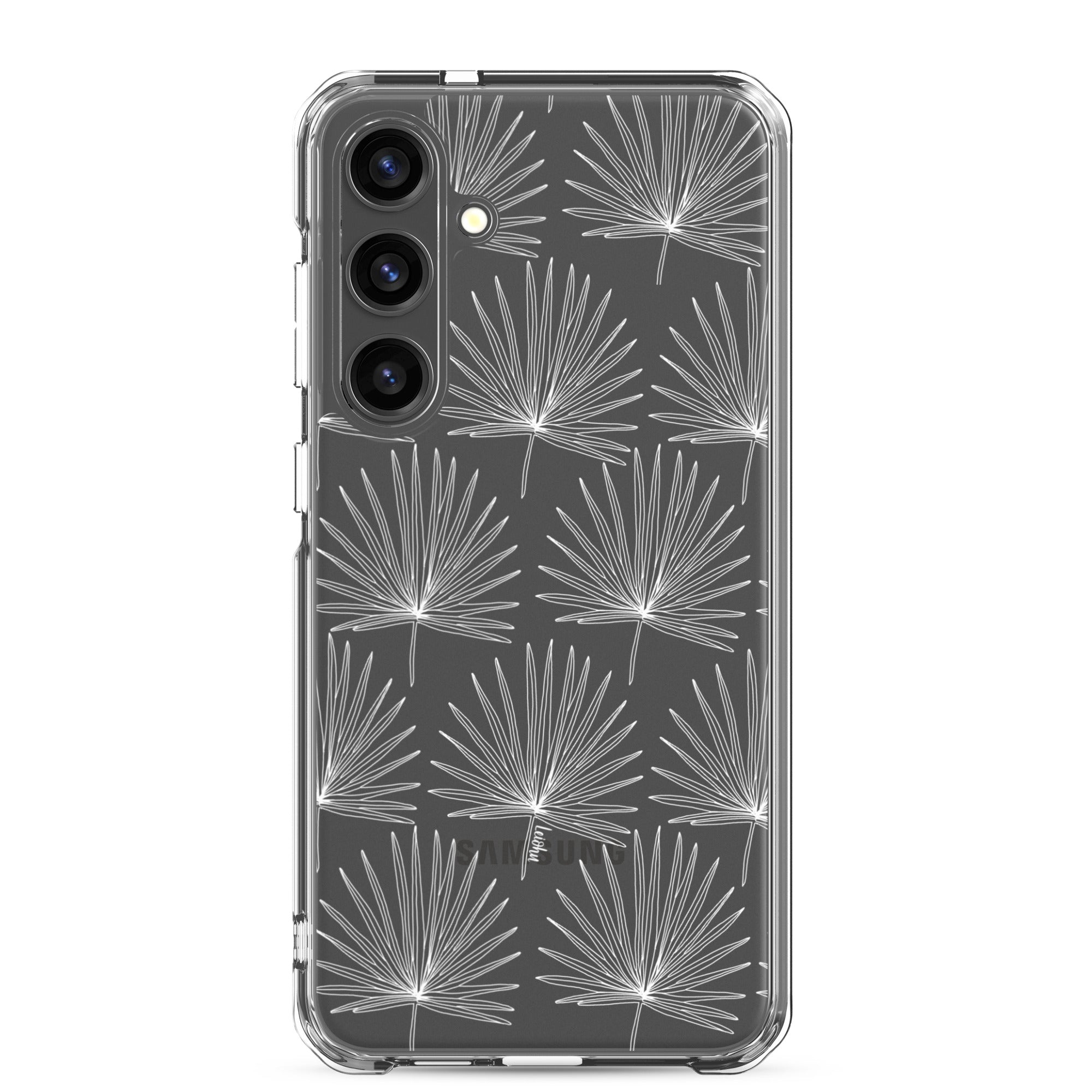 Fan Palm Clear Phone Case for Samsung Galaxy - Slim Protective Cover with Scratch Resistance for Everyday Use & Travel