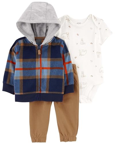 Hooded Navy/Red Plaid