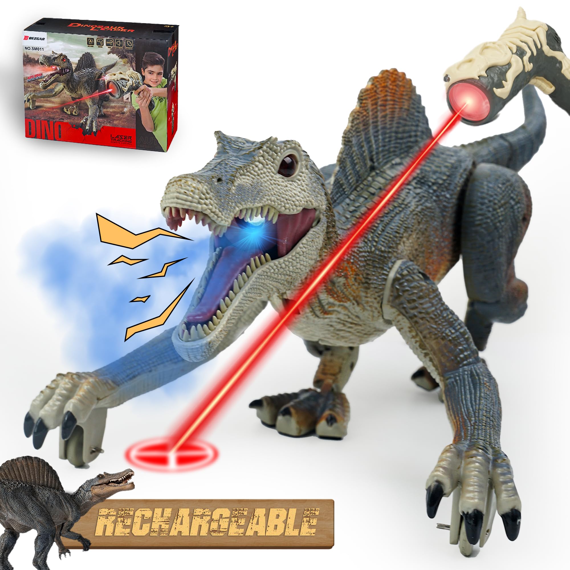 BEZGAR Remote Control Robot and Dinosaur Toy - Smart Interactive RC Robot with LED Lights & Sound Effects for Kids Ages 6-12 | Perfect for Indoor Play, Birthday Gifts & STEM Learning Activities