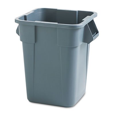 Rubbermaid Commercial Brute Square Storage Containers 4-Pack - Durable Gray Plastic Bins Without Lids for Restaurant, Kitchen & Industrial Organization