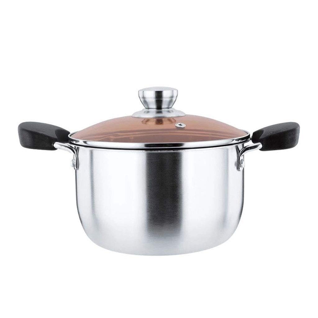 Stainless Steel Nonstick Milk Pan with Lid - 20cm Induction Compatible Saucepan for Soup, Sauce & Cooking - Easy Clean & Durable for Home Kitchen Use