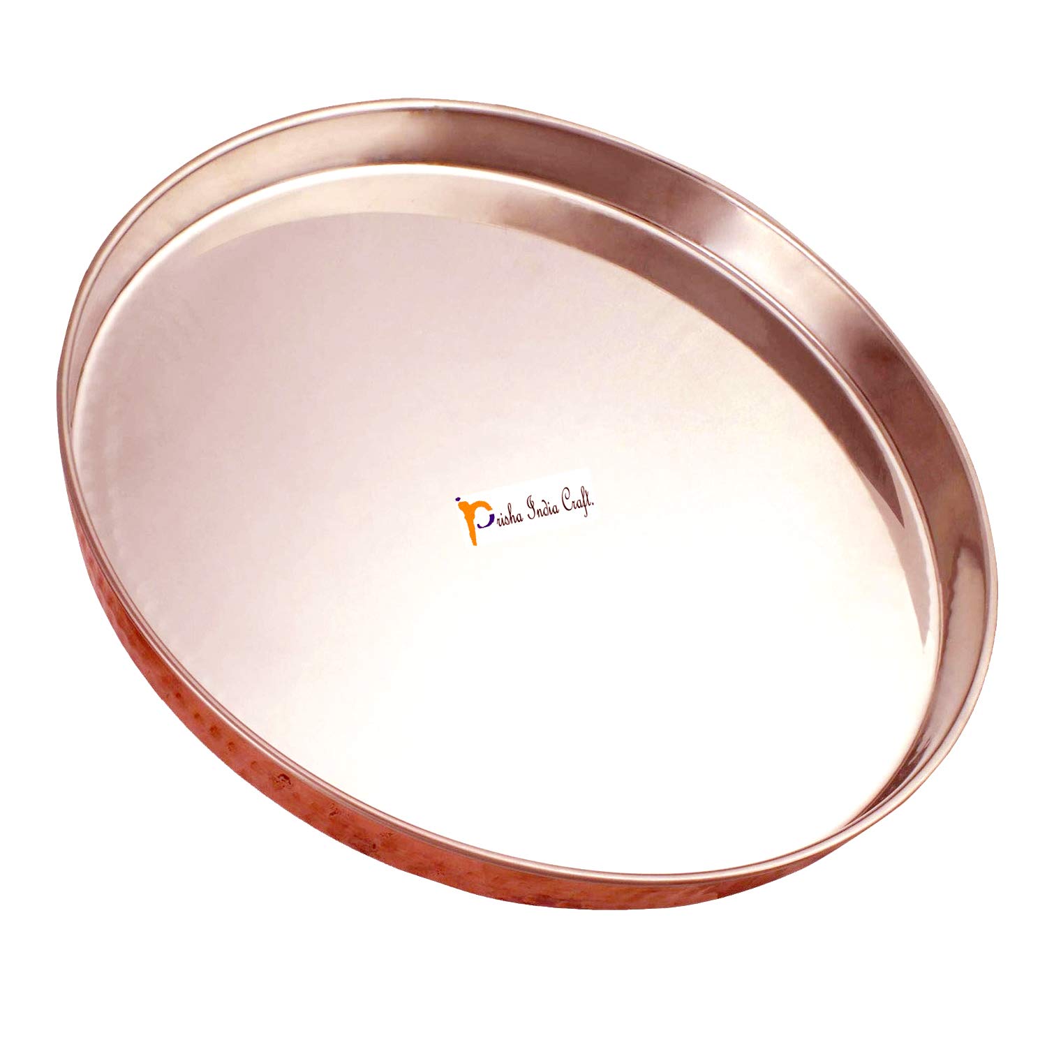 Premium 12-Inch Copper Stainless Steel Round Serving Platter Set (Pack of 4) - Elegant Dinnerware for Parties, Buffets & Indian Thali Meals - Dishwasher Safe & Rust-Resistant