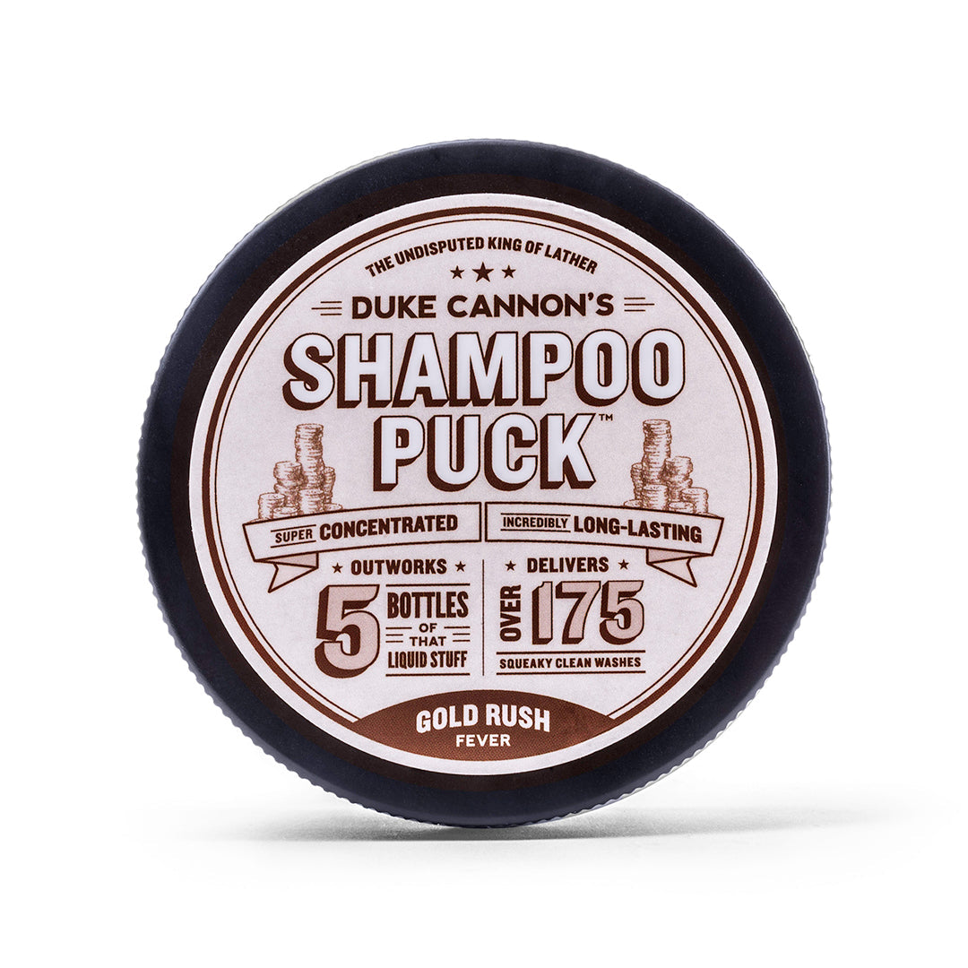 Duke Cannon Gold Rush Fever Shampoo Bar for Men - Natural Ingredients, Long-Lasting Scent - Perfect for Travel, Camping & Outdoor Adventures