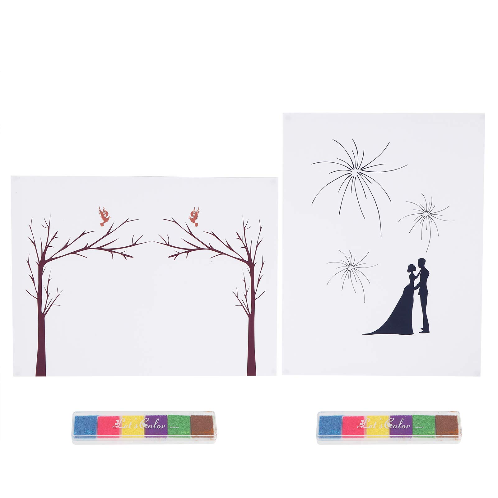Waterproof Fingerprint Tree Guest Book Set - DIY Baby Handprint & Thumbprint Kit with Ink Pad for Weddings, Birthdays, Baby Showers | 2-Pack Keepsake Memory Album for Special Events & Family Decor