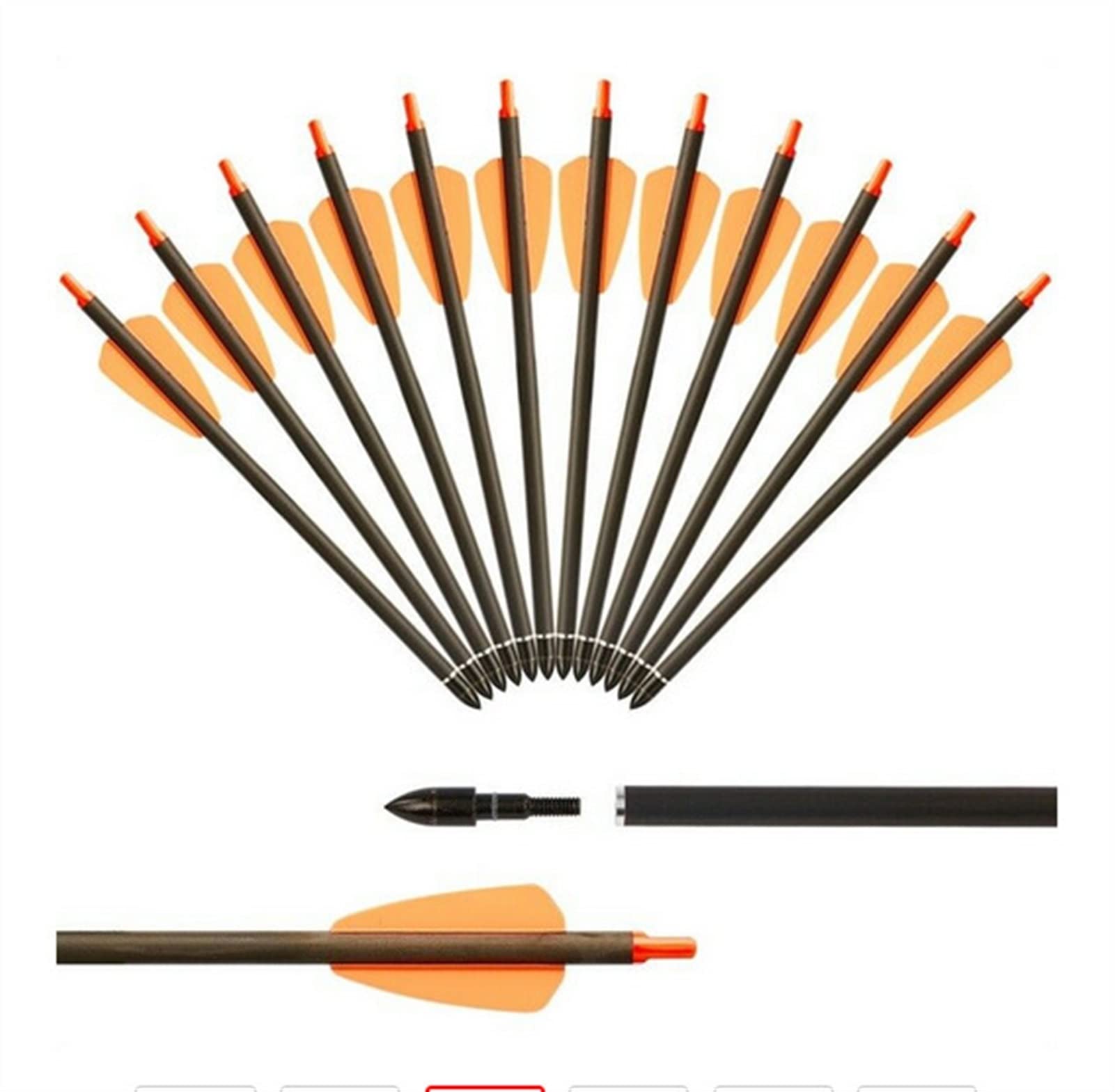 6/12Pcs Carbon Crossbow Bolts for Cobra R9 - Hunting & Target Practice