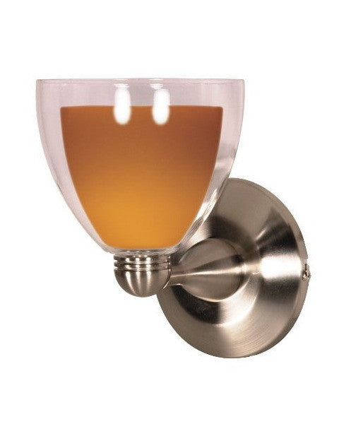 Nuvo Lighting 60 699 Brushed Nickel Wall Sconce with Butterscotch Glass Shade - Perfect for Bedroom, Hallway, and Entryway Lighting Decor