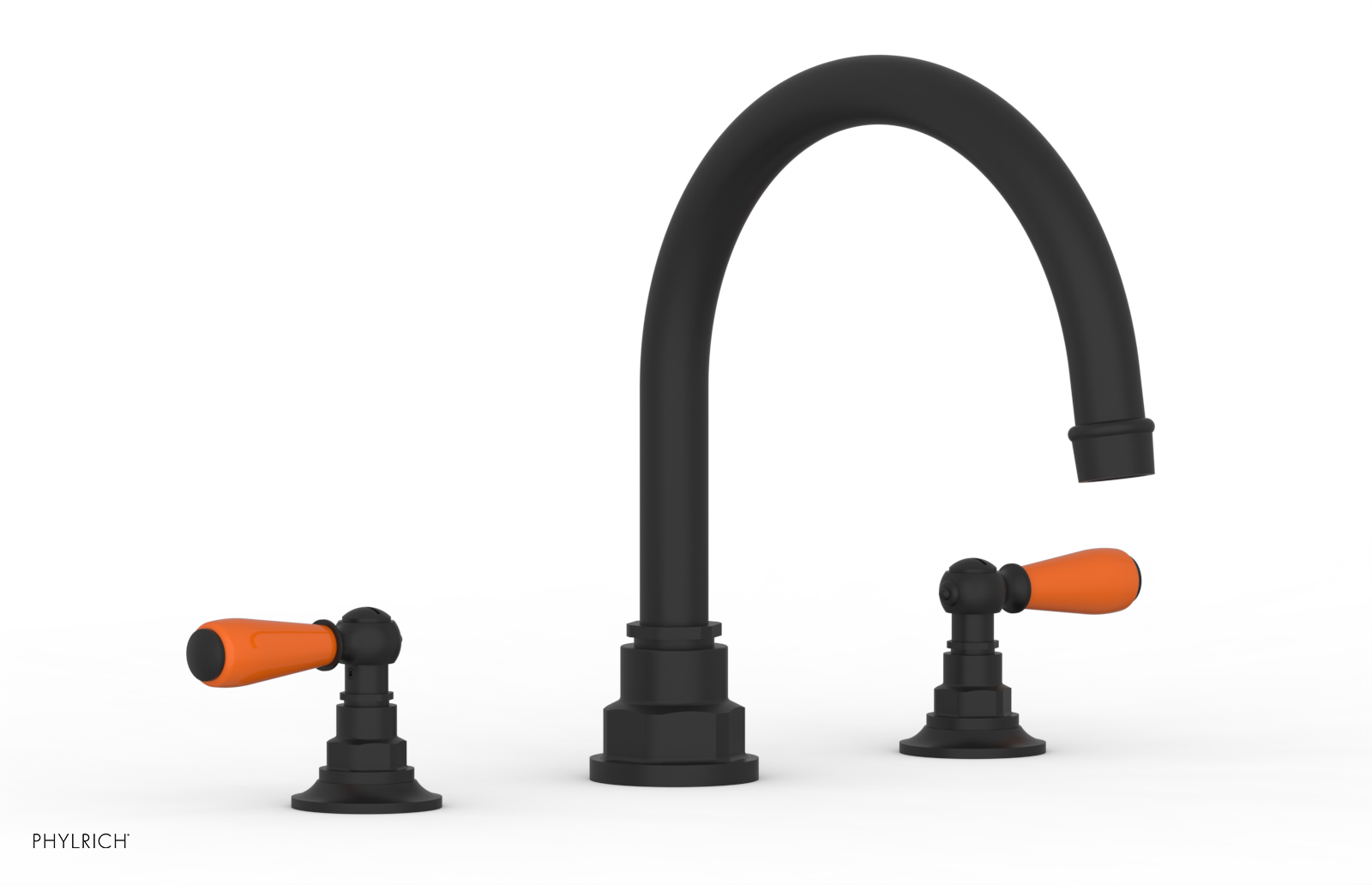 Jamestown Deck Tub Set with Lever Handles & Orange Accents - 165