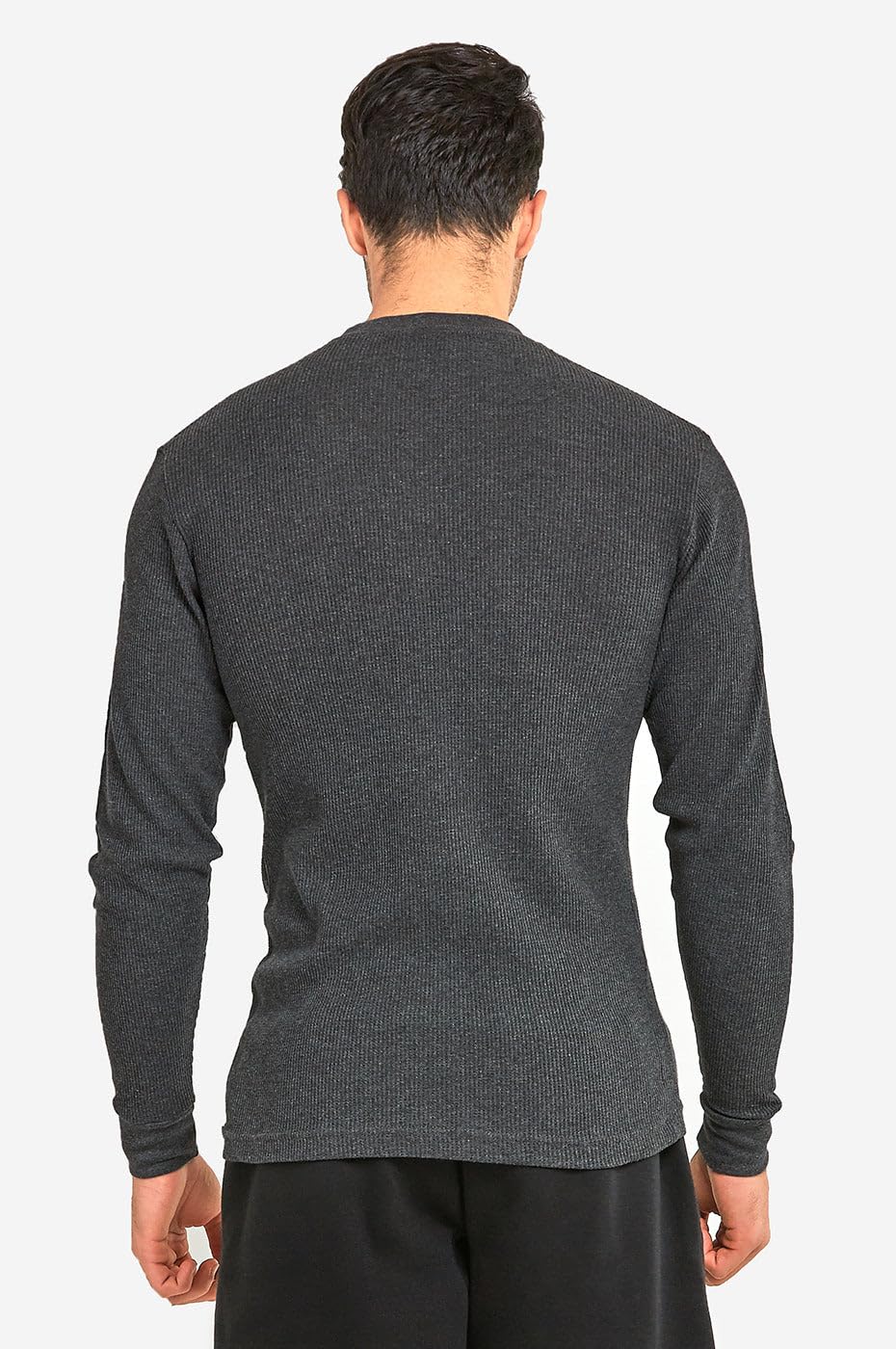 Men's Mid-Weight Waffle Thermal Shirt - Long Sleeve Knit Henley for Cold Weather - Perfect for Camping, Hiking & Outdoor Activities