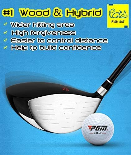PGM Junior Golf Club Set for Kids - 5 Golf Clubs with Stand Bag & 2 Headcovers (Right Hand) - Perfect for Boys & Girls Learning Golf | Ideal for Backyard Practice, Driving Range & Junior Tournaments