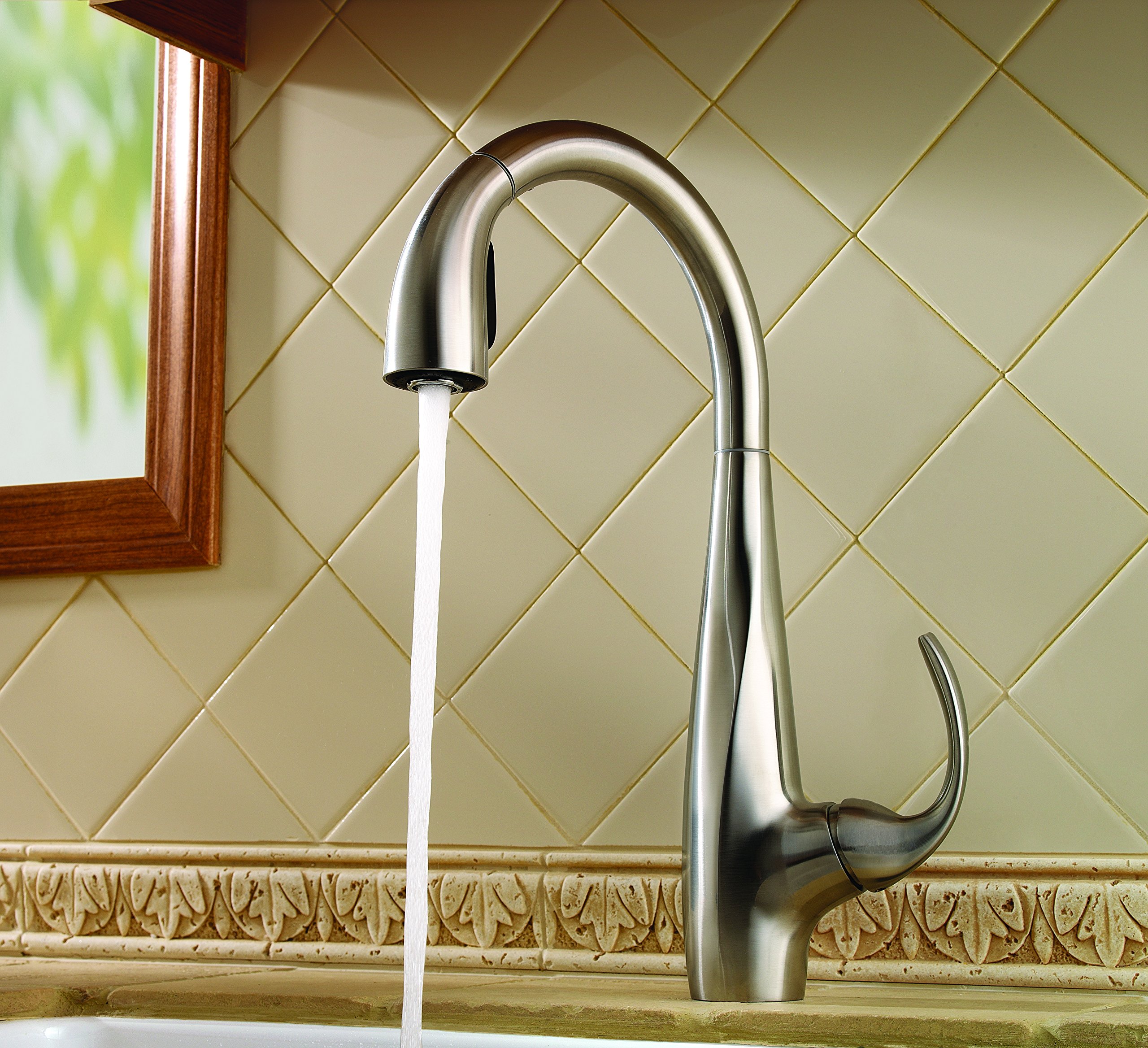 Pfister LF5297ANS Stainless Steel Kitchen Faucet with 1.8 GPM Flow Rate - Perfect for Modern Home Kitchens & DIY Installations