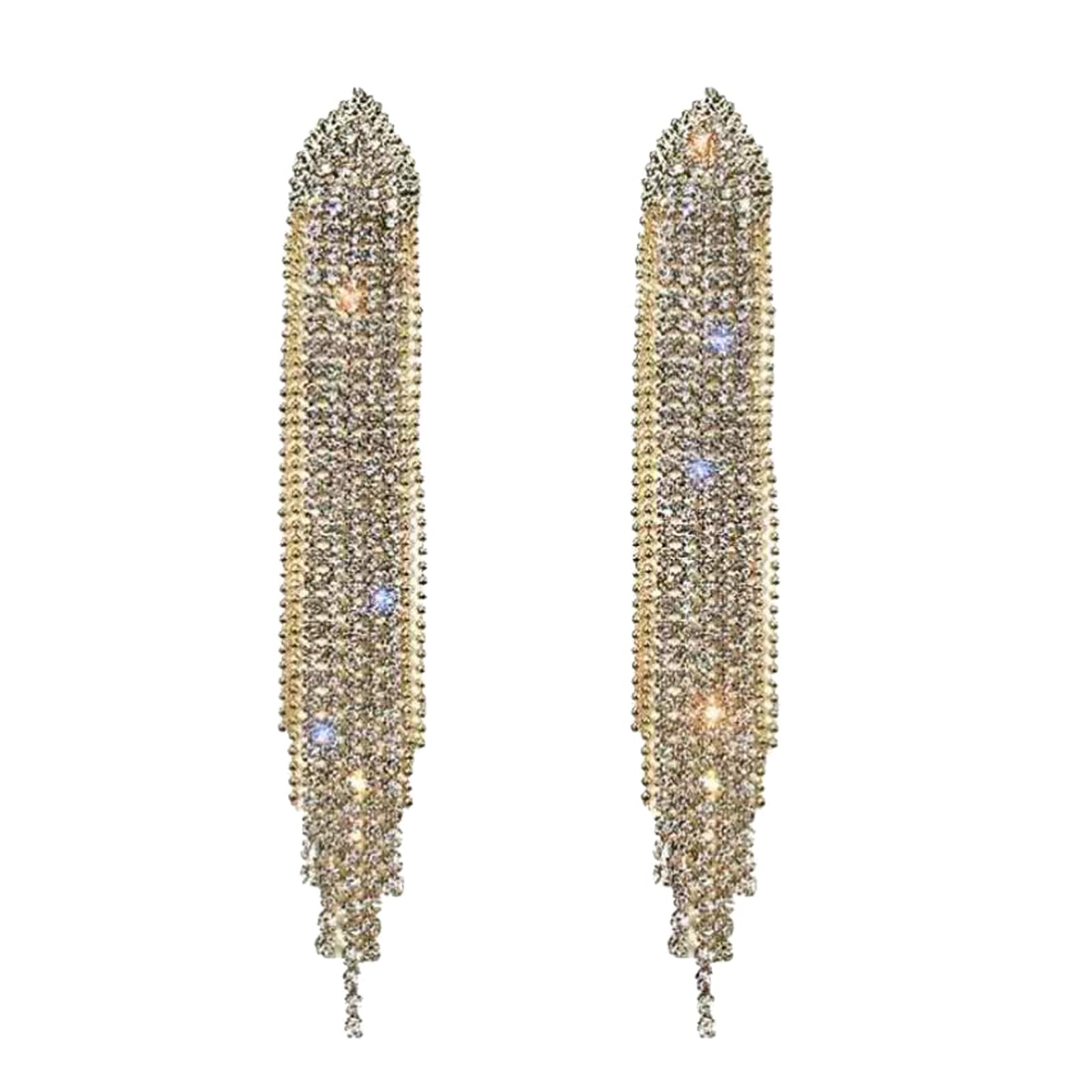 Elegant Silver Rhinestone Tassel Drop Earrings for Women - Crystal Fringe Dangle Prom Jewelry | Perfect for Weddings, Parties, Mother's Day Gifts & Special Occasions (2024 Fashion)