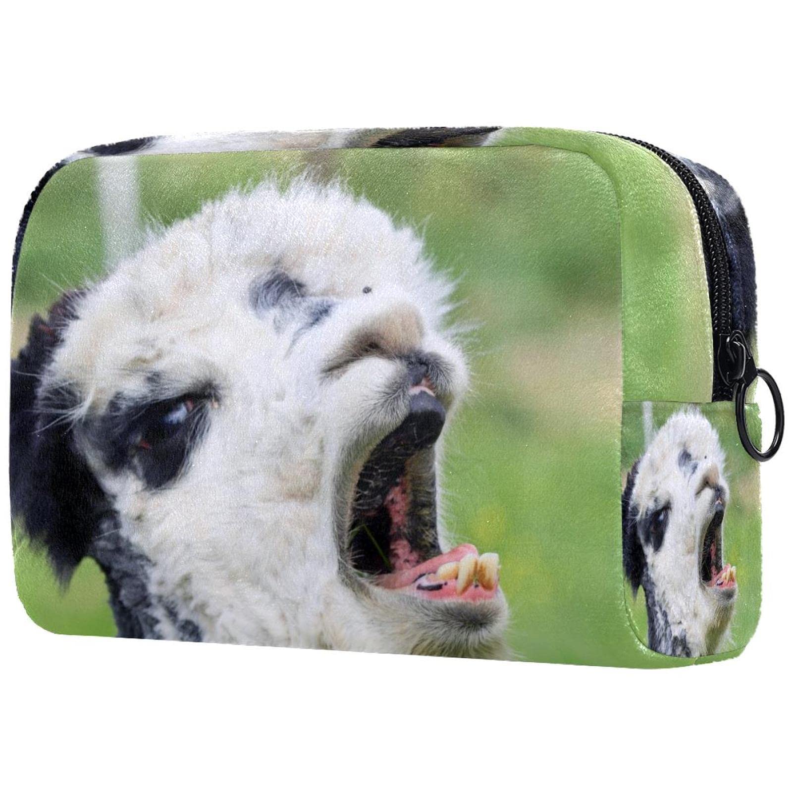 Premium Alpaca Yawn Makeup Bag - Waterproof Cosmetic Organizer for Travel, Toiletry & Daily Essentials | Perfect for Makeup Brushes, Toothbrush & Skincare (Pink, Large)