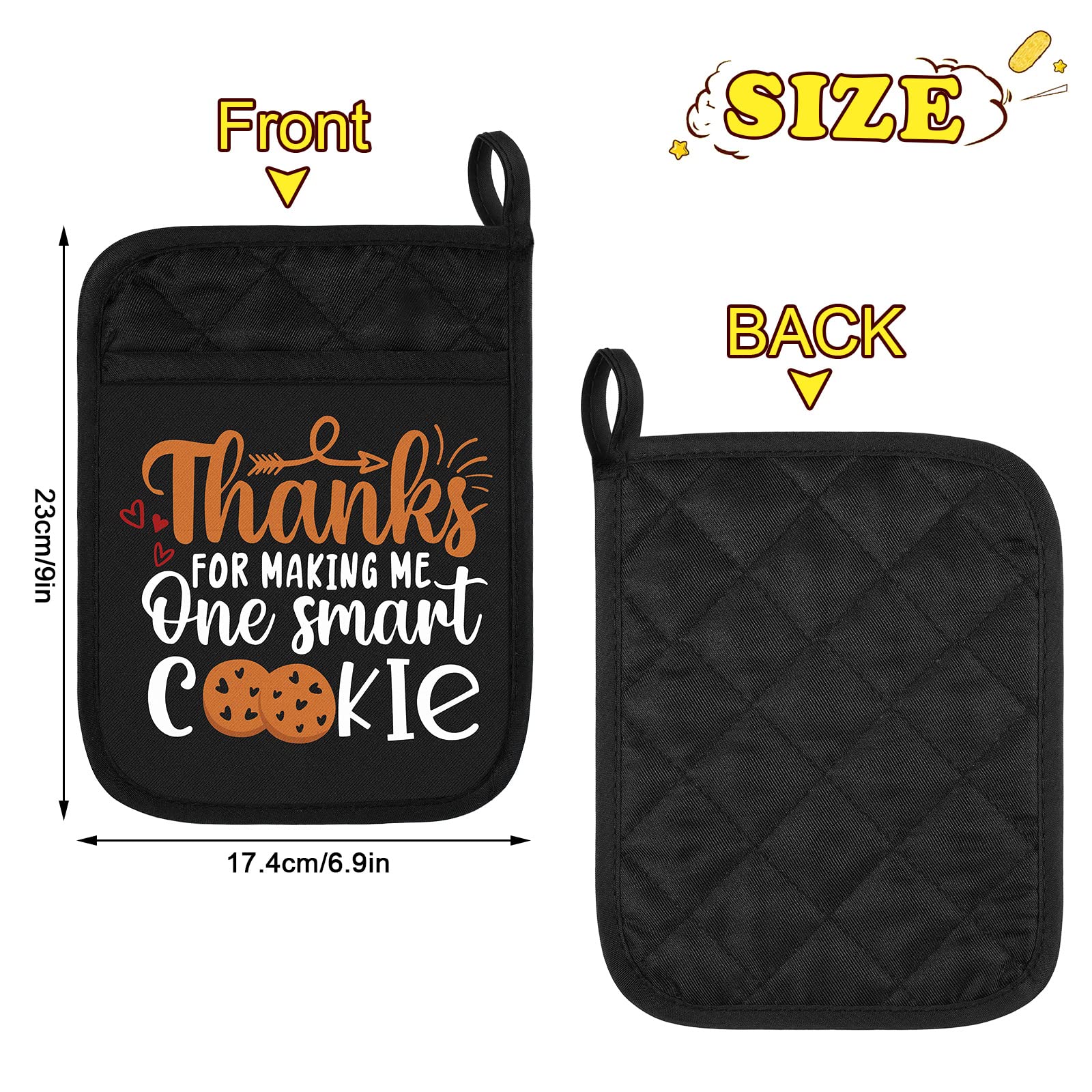 6-Pack Funny Teacher Oven Mitts with Pocket - Heat Resistant 7