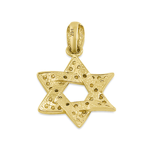 14K Yellow Gold Star of David CZ Pendant - Elegant Jewish Jewelry for Men & Women, Perfect for Hanukkah Gifts, Bar Mitzvah, Bat Mitzvah & Everyday Wear