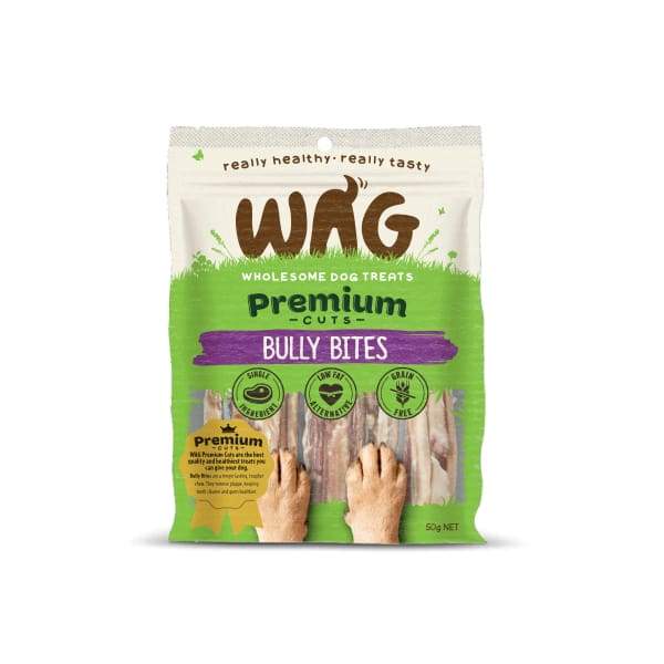 Premium WAG Bully Bites Air-Dried Dog Treats - 50g Natural Protein Snacks for Training & Rewarding Your Pet - Perfect for Small, Medium & Large Breeds