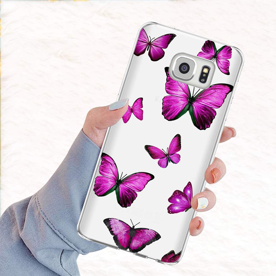 Samsung Galaxy S7 Case for Women - Cute Clear Slim Shockproof TPU Rubber Phone Cover with Butterfly Pattern | Perfect for Everyday Protection & Style