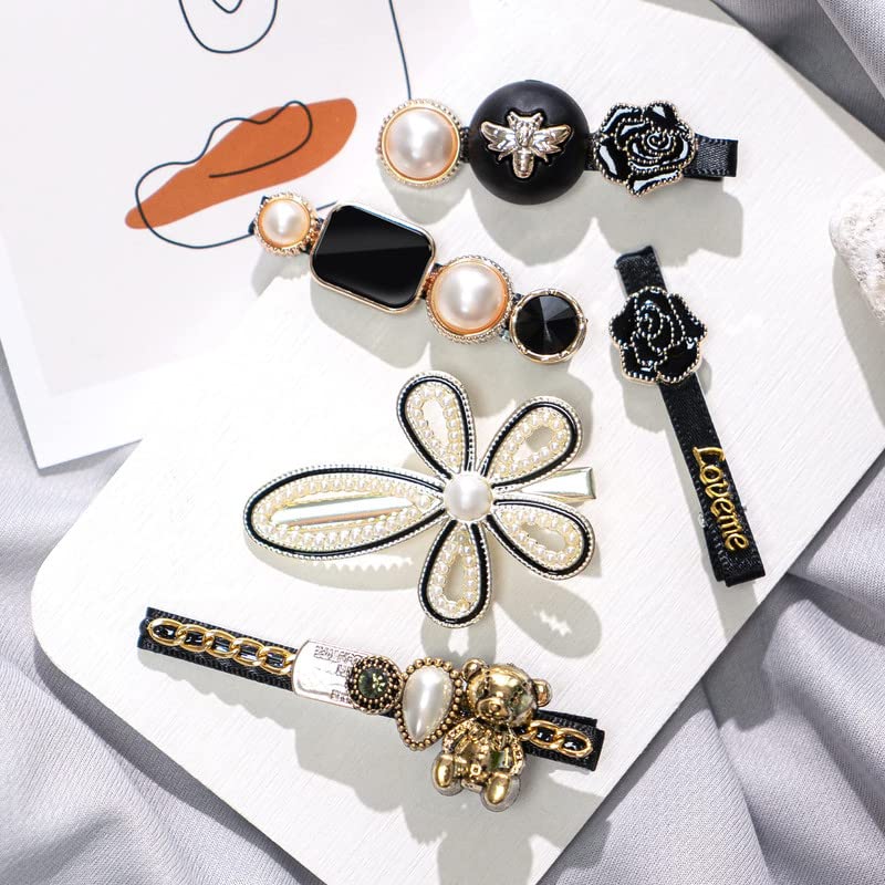 Shidara Pearl Hair Clips for Women & Girls - Strong Hold Non-Slip Metal Hair Barrettes & Hairpins Set (5-Piece, Multicolor) | Perfect for Birthday, Valentine's Day Gifts & Everyday Hair Accessories