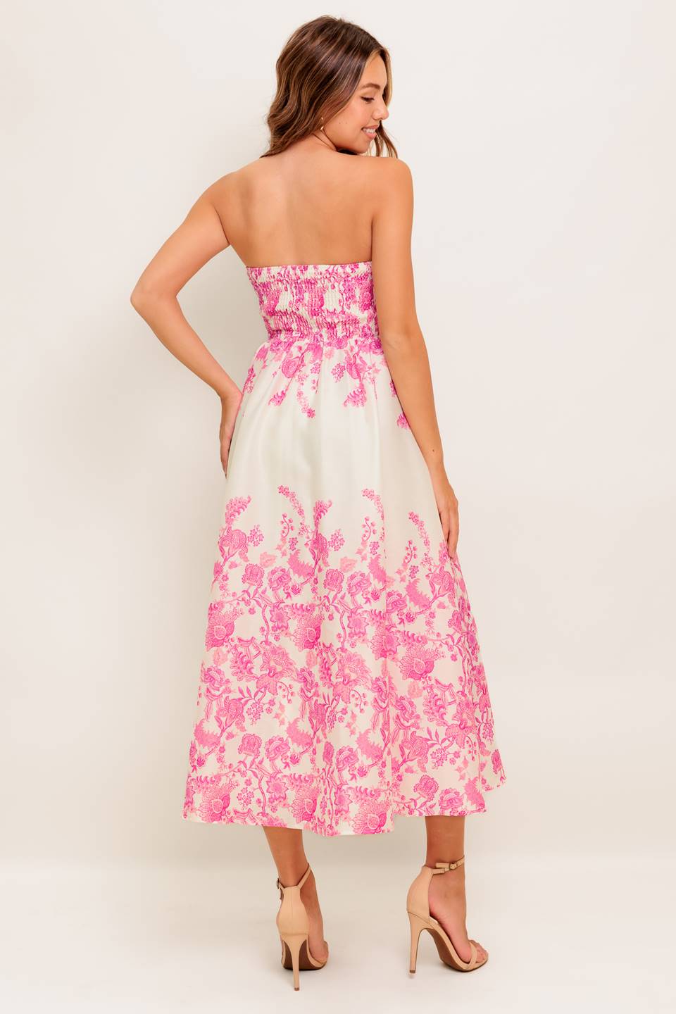 Elegant Pink Floral Cocktail Dress for Women - Perfect for Parties, Weddings & Special Occasions
