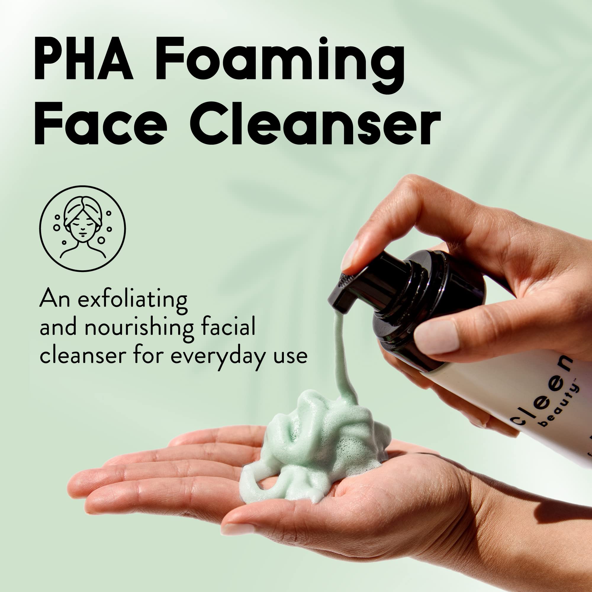 CLEEN BEAUTY PHA Foaming Face Cleanser - Gentle Exfoliating Facial Wash for Women | Paraben-Free & pH Balanced | 4.5 Fl Oz | Perfect for Daily Skincare Routine & Sensitive Skin