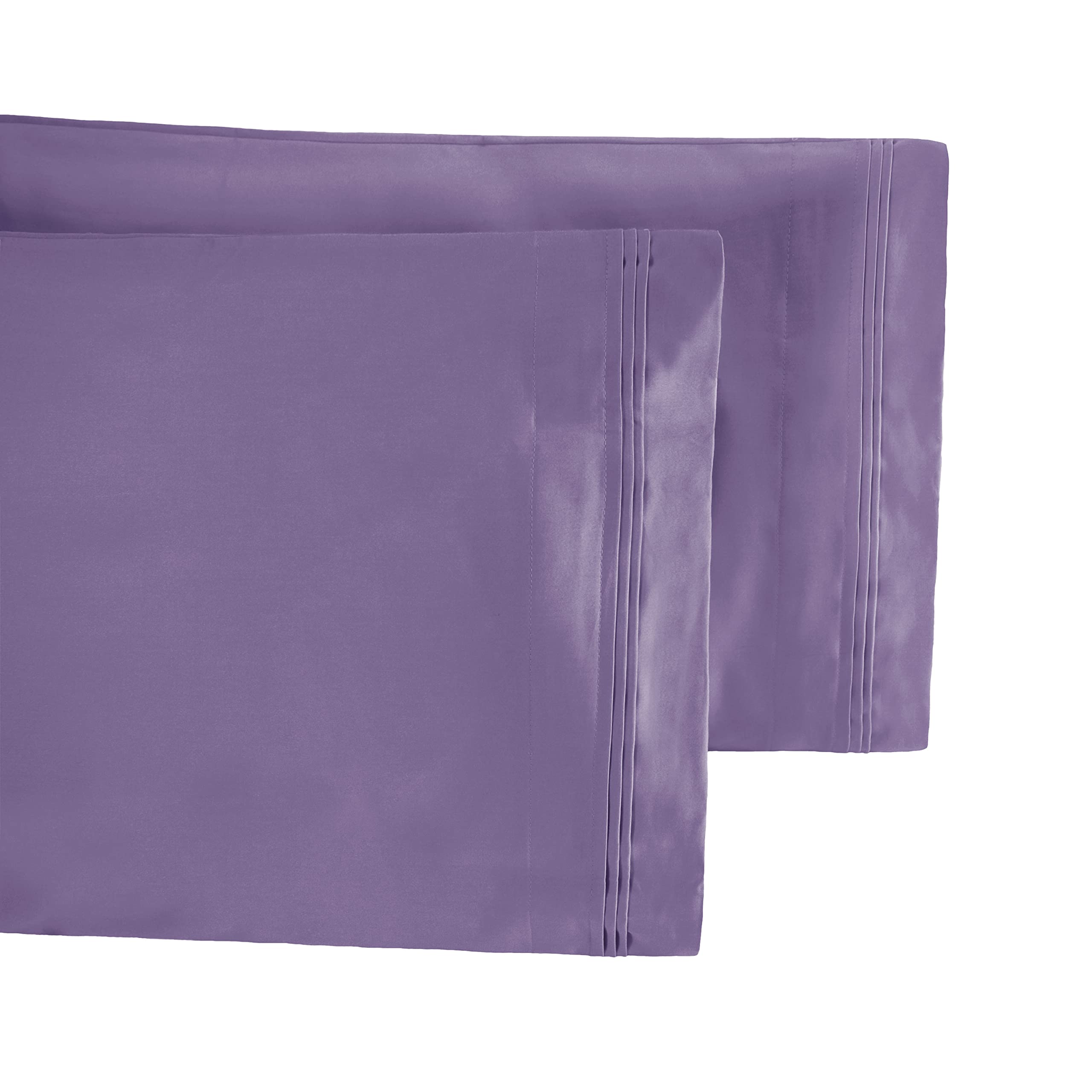 Premium 100% Egyptian Cotton Pillowcase Set - King Size, Wisteria Purple, 2-Piece - Luxury Bedding for Hotel & Home Use
