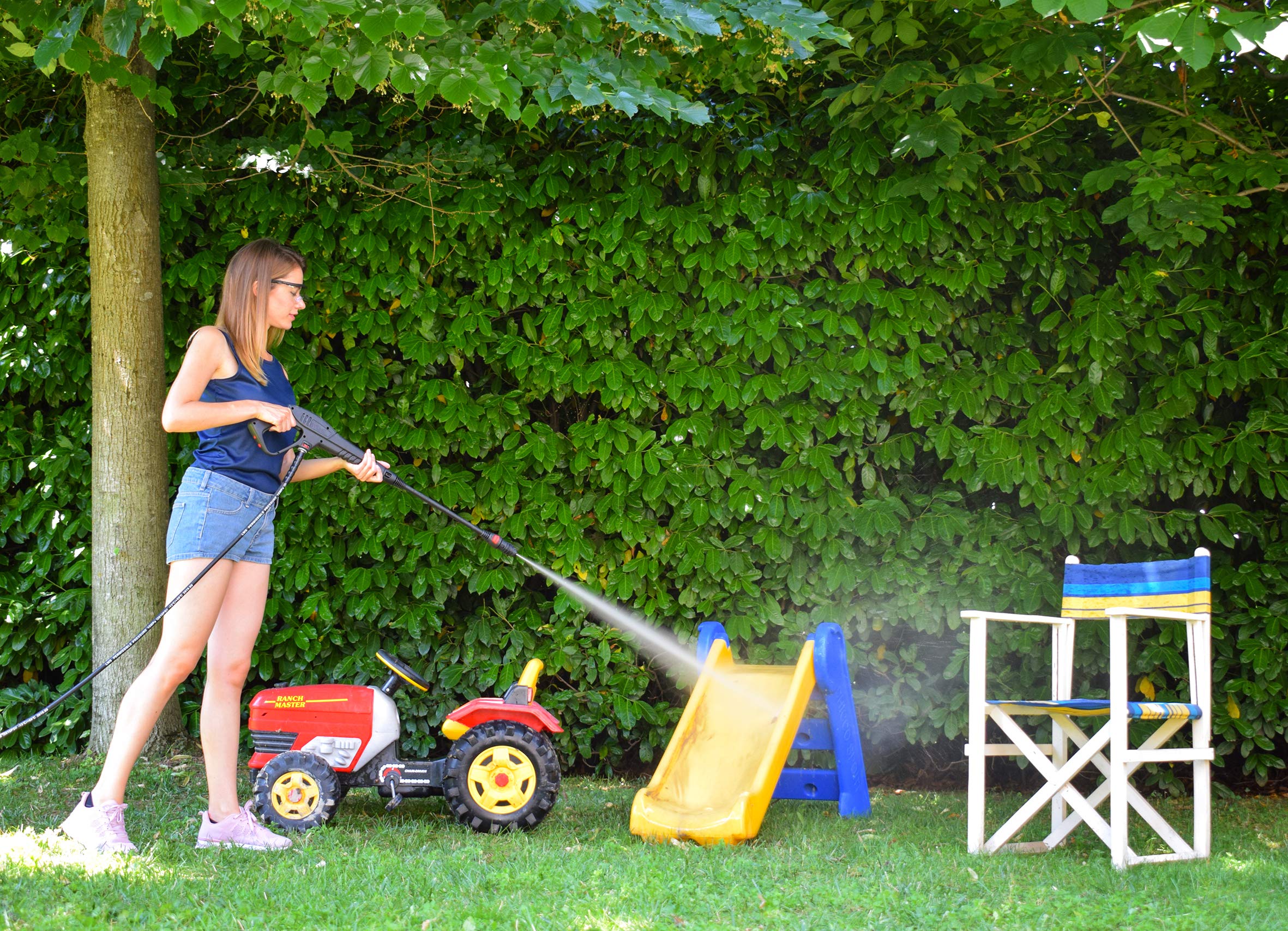 Lavor Galaxy 160 Pressure Washer, 2500W, 160 Bar Max, 510L/H Max, Fixed & Rotary Brush, Patio Cleaner, 8m Hose, Gun, Lance with Variojet & Turbo Nozzle, Yellow/Black - Perfect for Driveway, Deck, and Outdoor Surface Cleaning