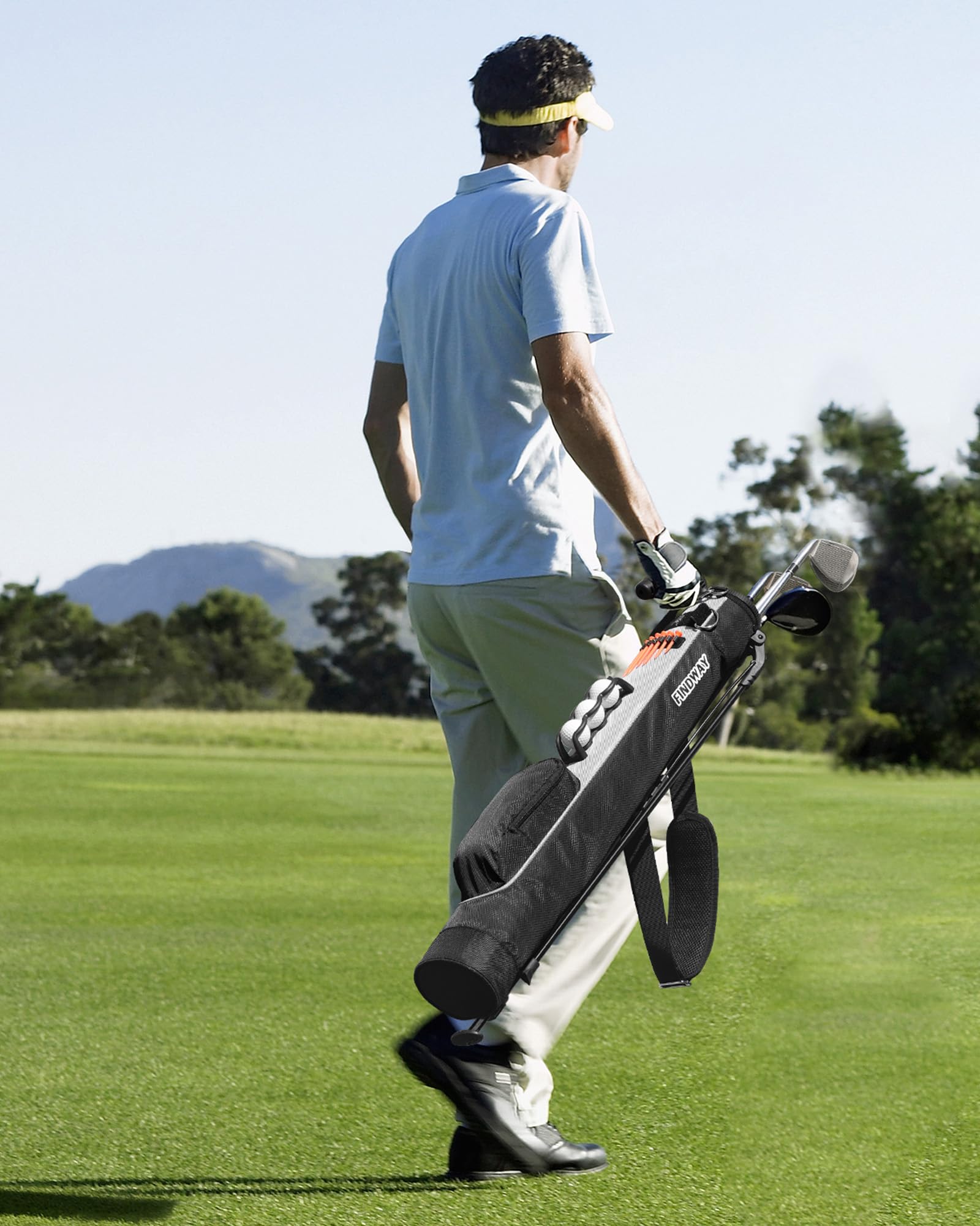 **Findway Lightweight Golf Stand Bag for Driving Range & Par 3 Courses - Portable Golf Club Carry Bag with Ball Holder & Multiple Pockets for Men & Women - Perfect for Practice, Travel & Executive Golfing**
